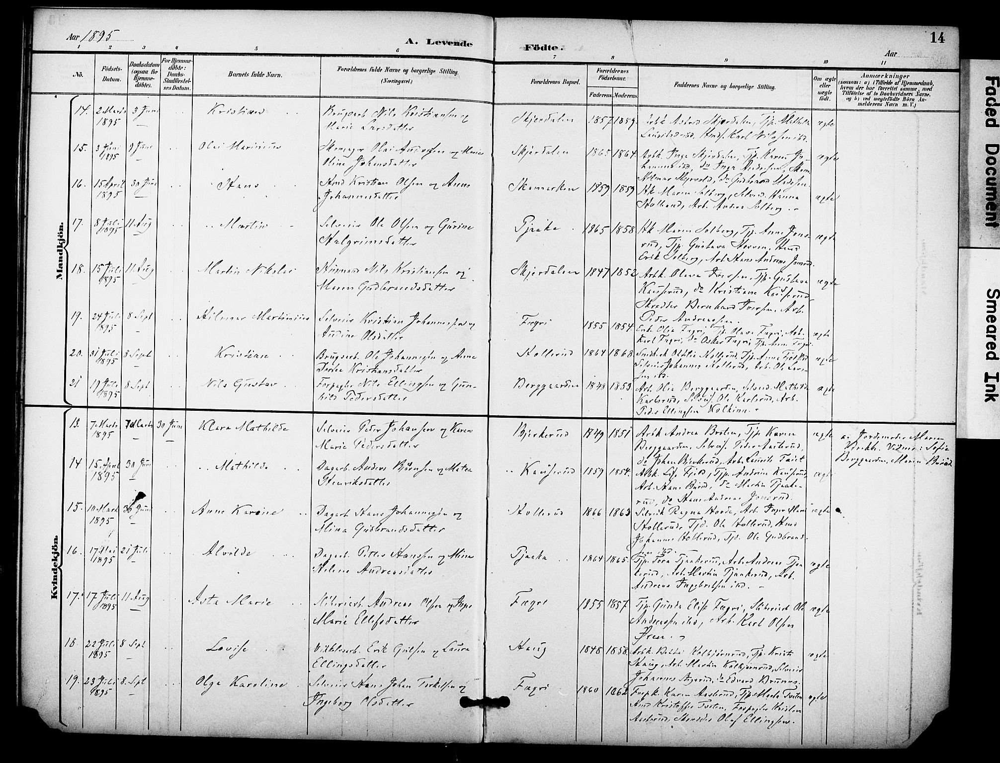 Hole kirkebøker, AV/SAKO-A-228/F/Fb/L0002: Parish register (official) no. II 2, 1892-1906, p. 14