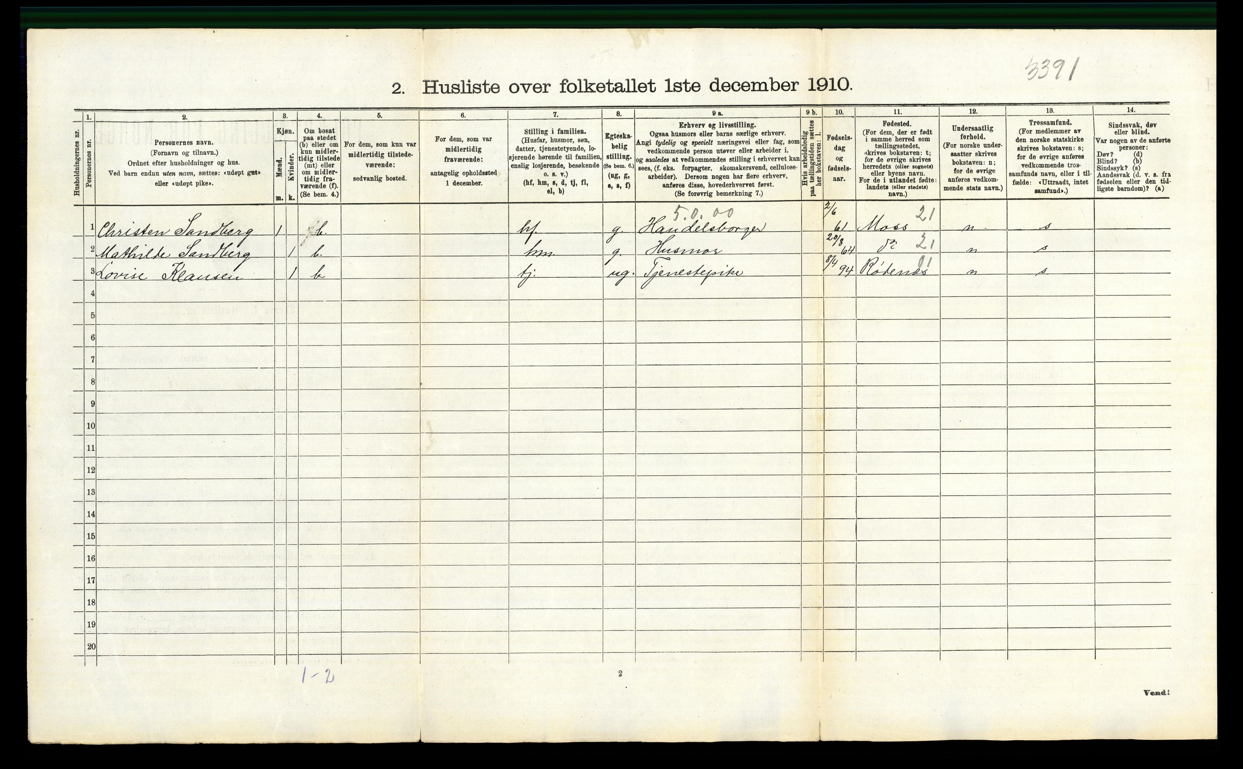 RA, 1910 census for Moss, 1910, p. 147