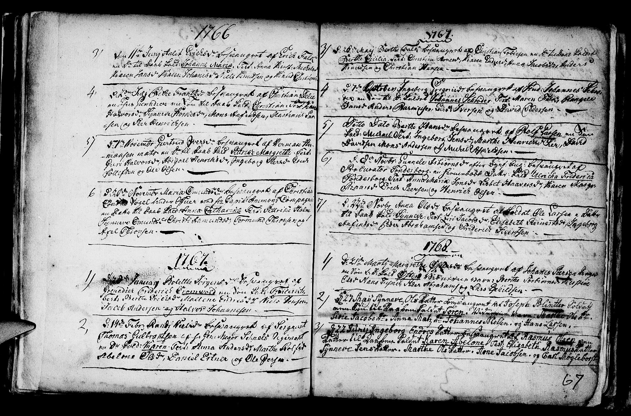 Nykirken Sokneprestembete, SAB/A-77101/H/Haa/L0001: Parish register (official) no. A 1, 1668-1820, p. 67