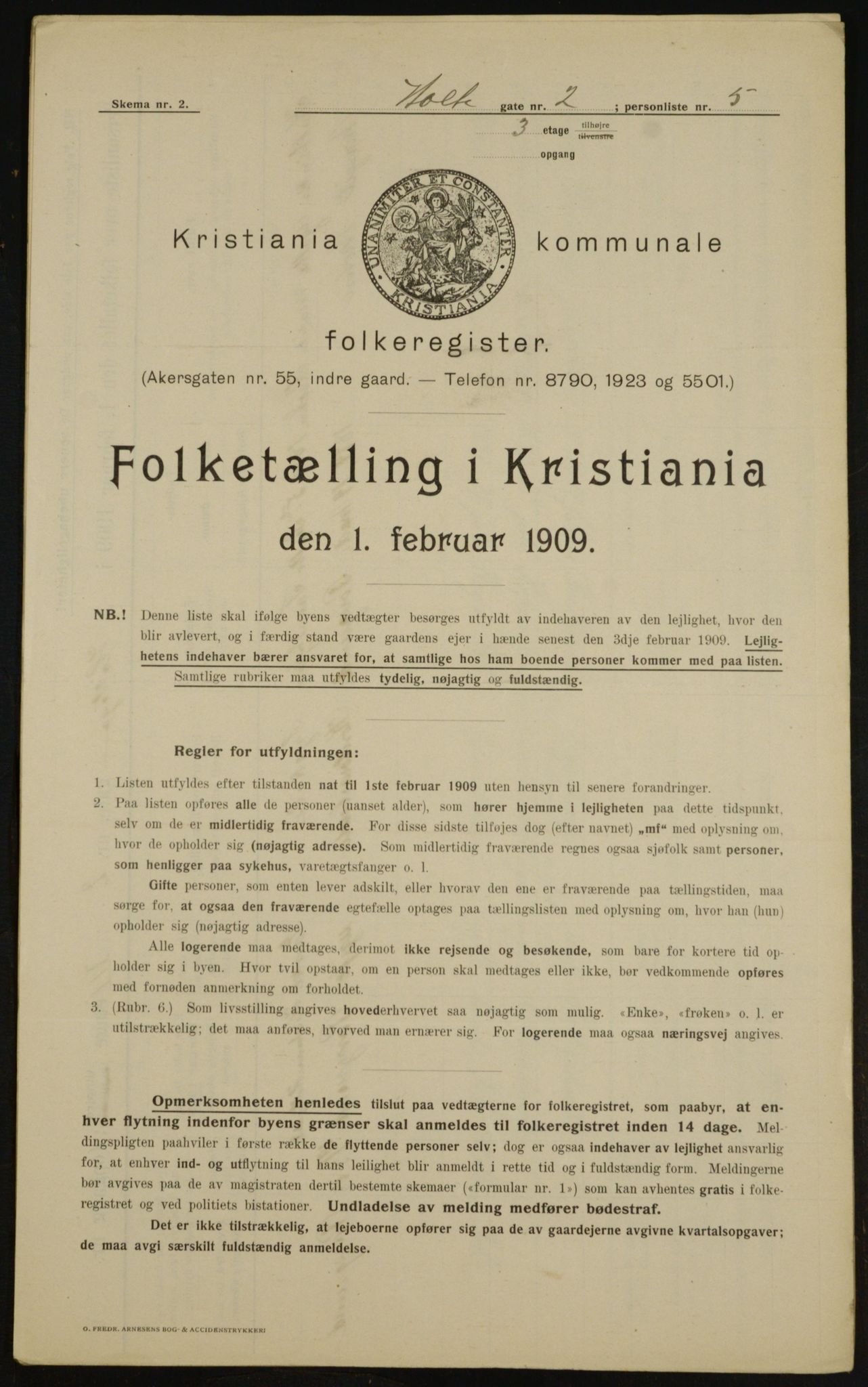 OBA, Municipal Census 1909 for Kristiania, 1909, p. 37299