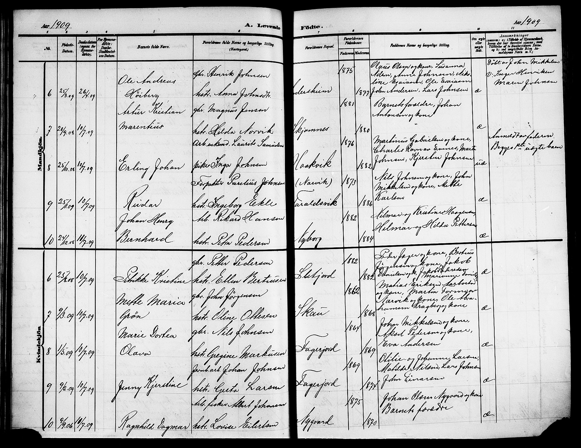 Ministerialprotokoller, klokkerbøker og fødselsregistre - Nordland, AV/SAT-A-1459/866/L0954: Parish register (copy) no. 866C03, 1905-1923