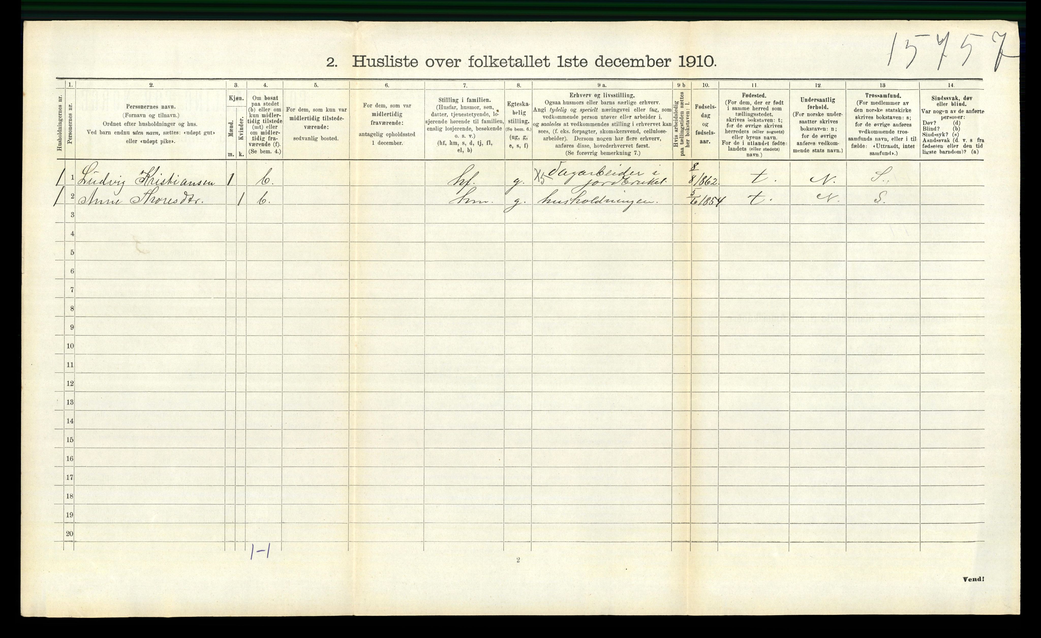 RA, 1910 census for Spydeberg, 1910, p. 572