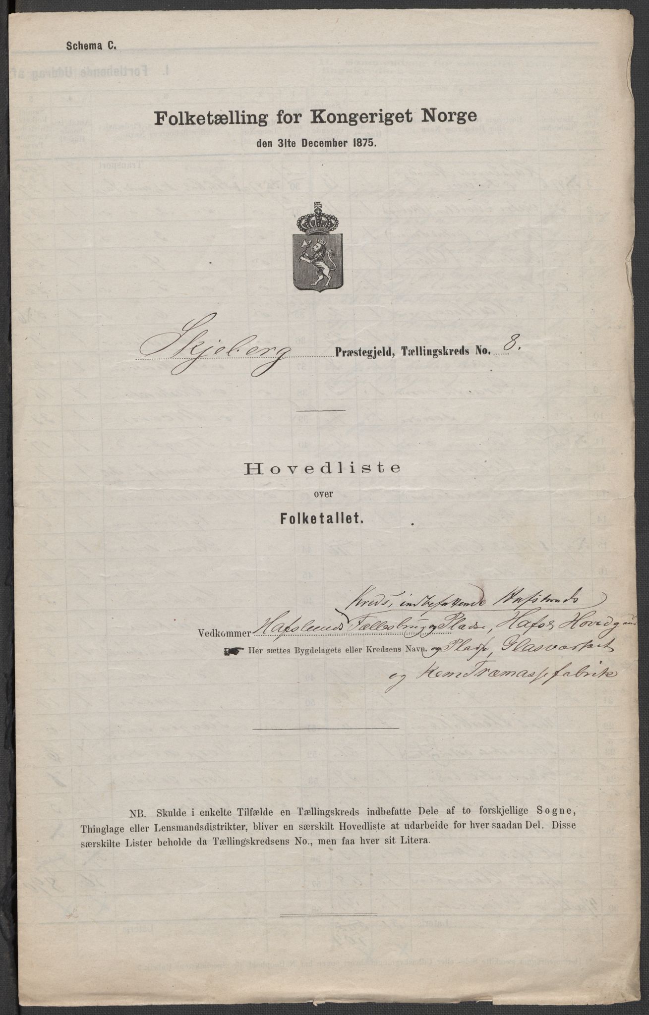 RA, 1875 census for 0115P Skjeberg, 1875, p. 25