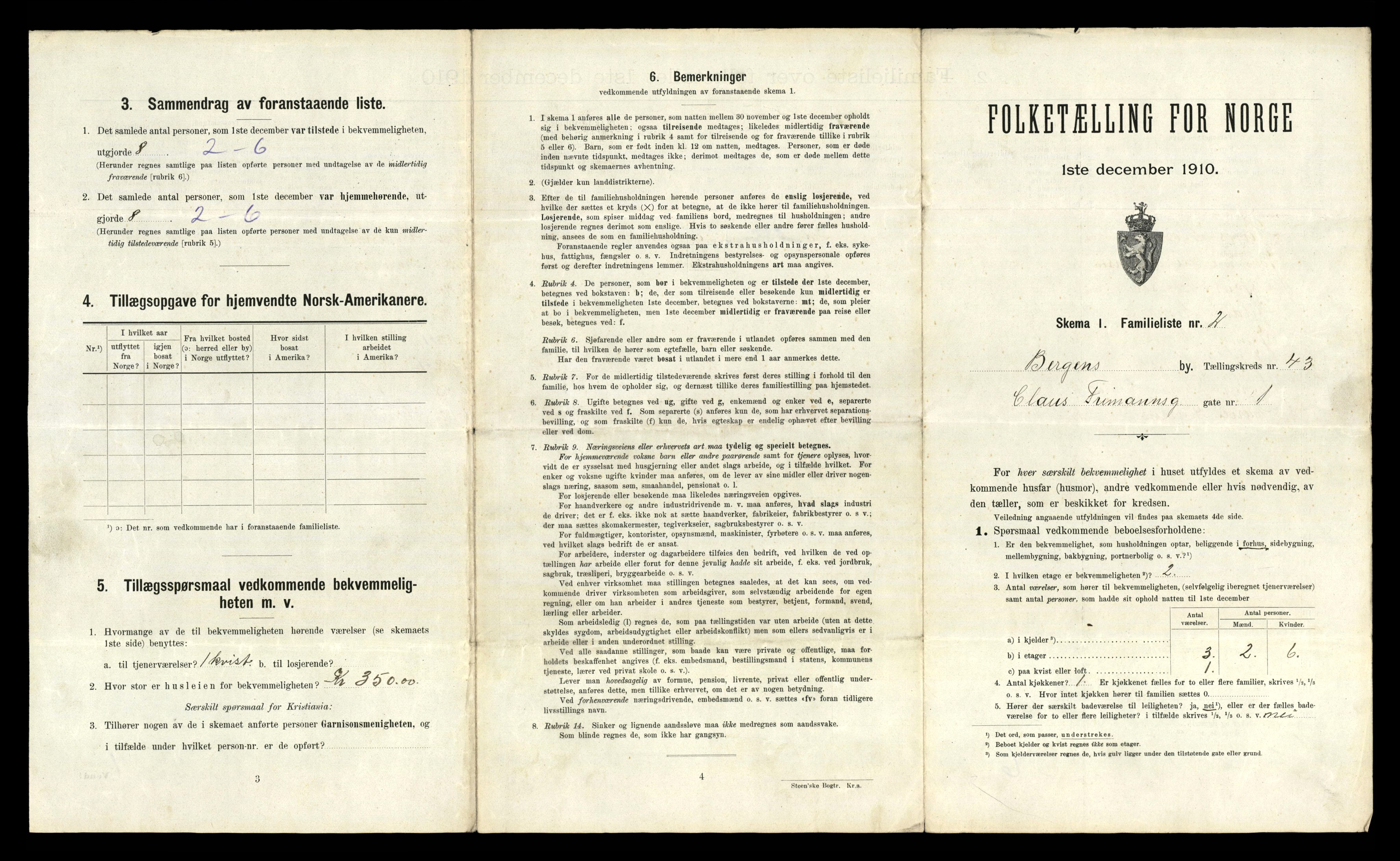 RA, 1910 census for Bergen, 1910, p. 14555