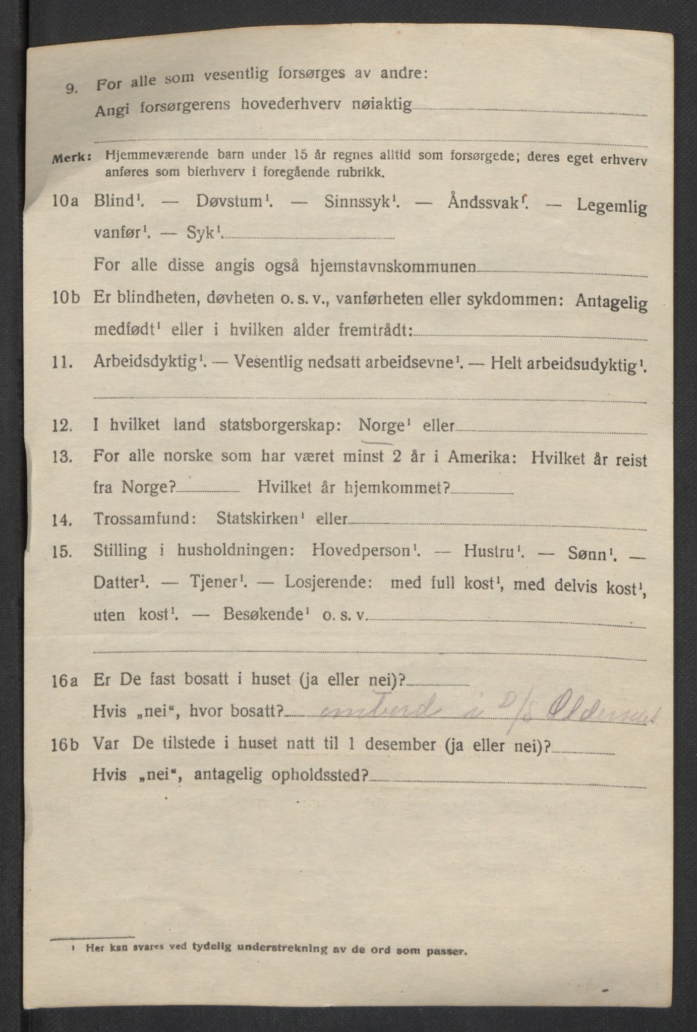 SAB, 1920 census for Bergen, 1920, p. 248113