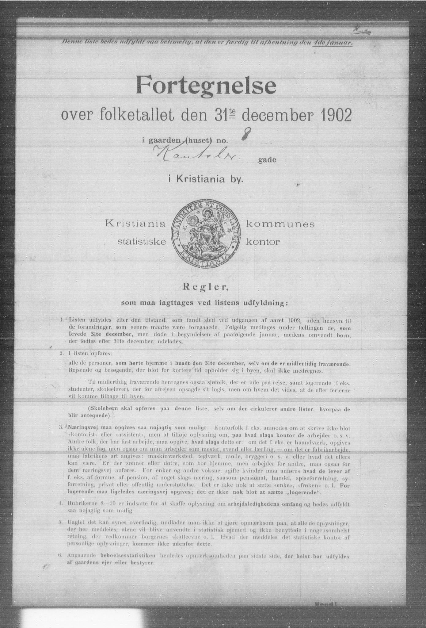 OBA, Municipal Census 1902 for Kristiania, 1902, p. 9164