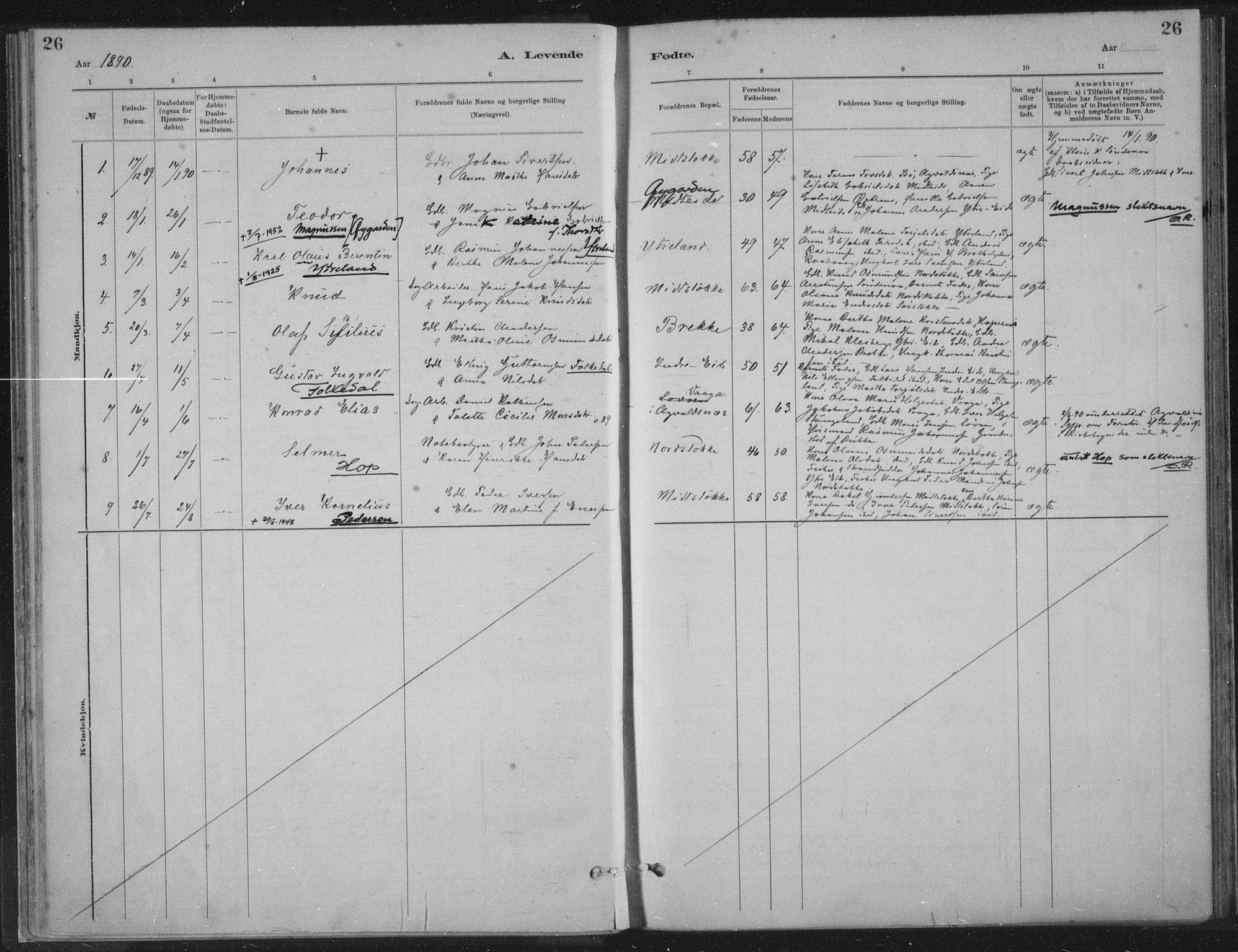 Kopervik sokneprestkontor, SAST/A-101850/H/Ha/Haa/L0002: Parish register (official) no. A 2, 1880-1912, p. 26