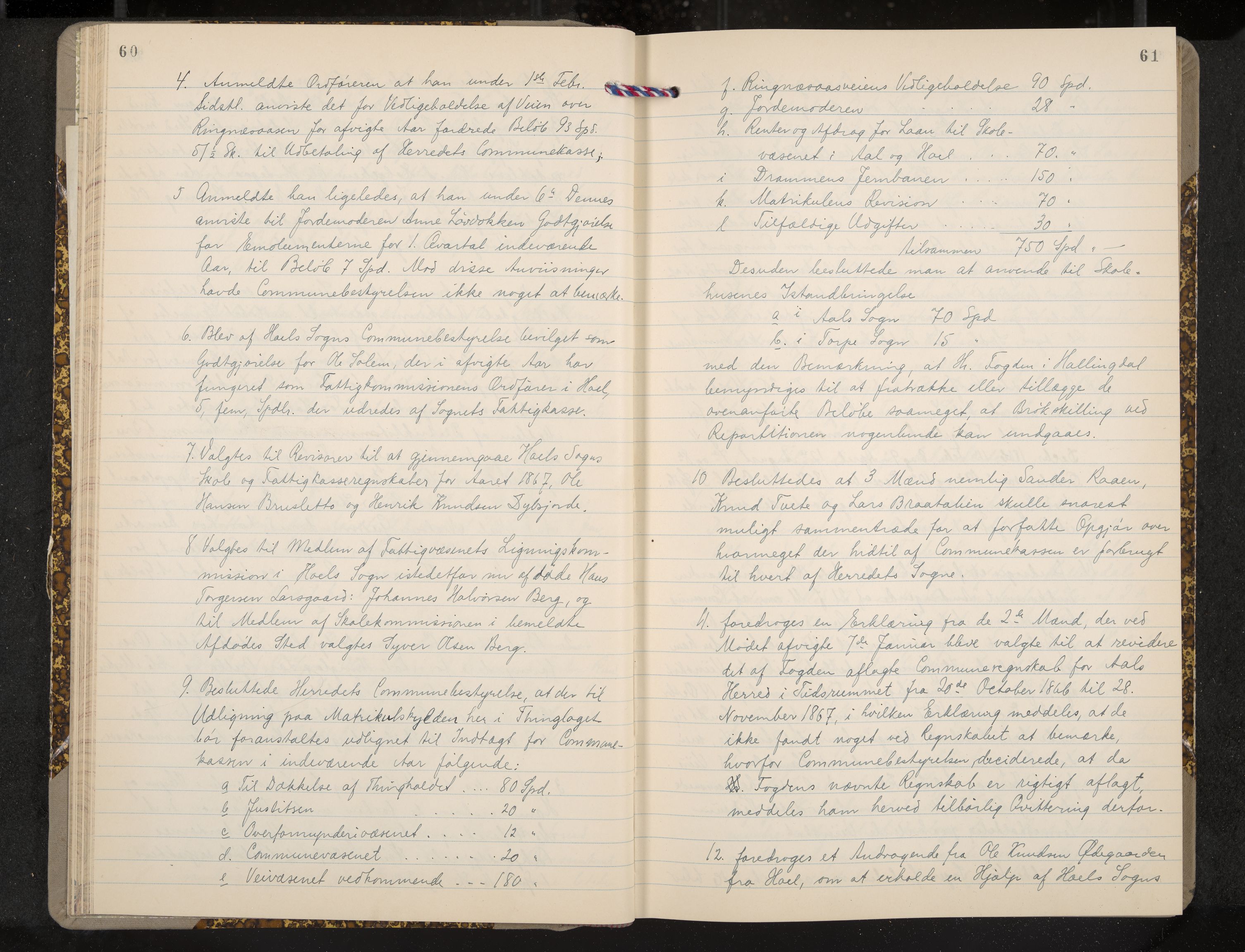 Ål formannskap og sentraladministrasjon, IKAK/0619021/A/Aa/L0003: Utskrift av møtebok, 1864-1880, p. 60-61