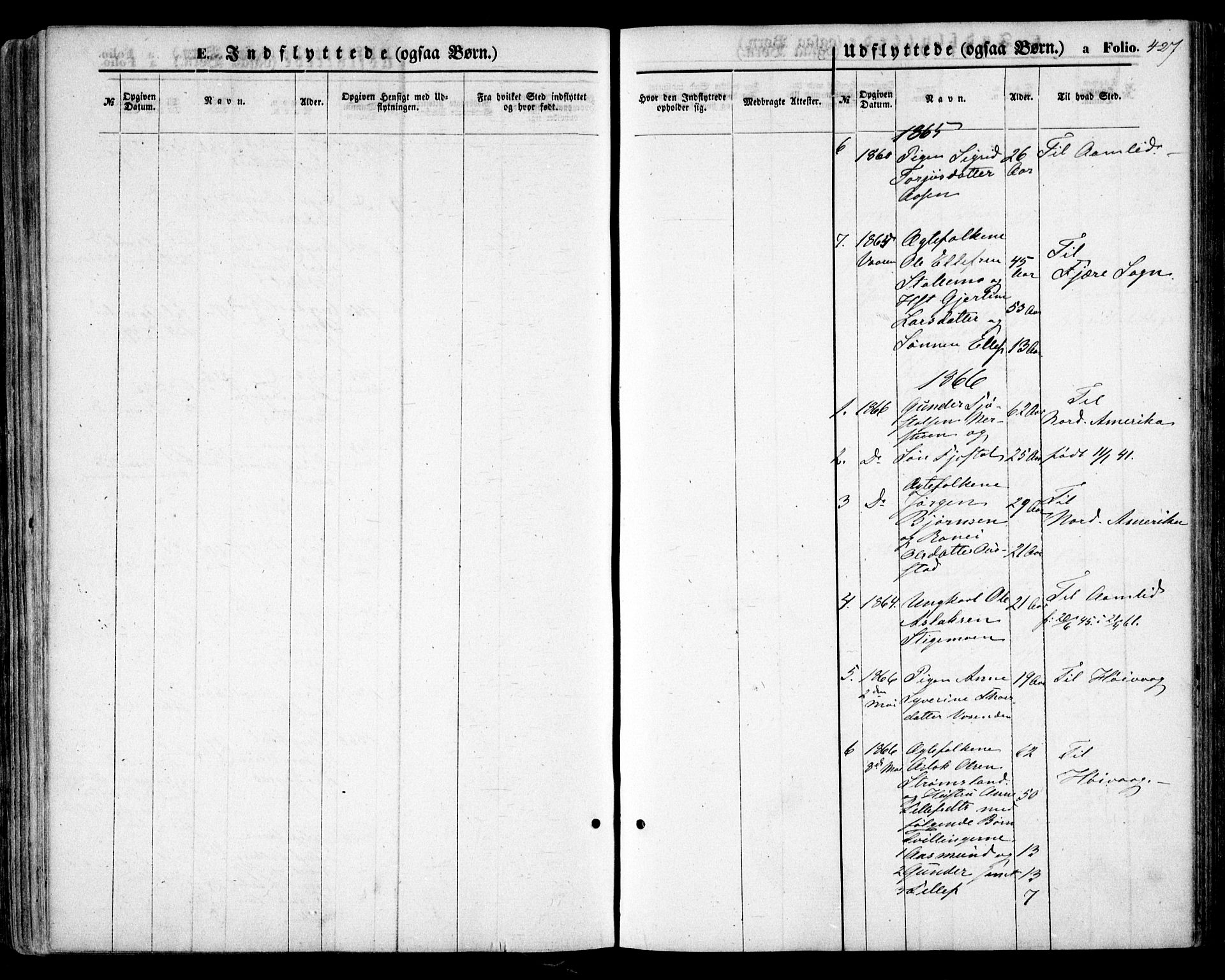 Bygland sokneprestkontor, SAK/1111-0006/F/Fa/Fab/L0005: Parish register (official) no. A 5, 1859-1873, p. 427