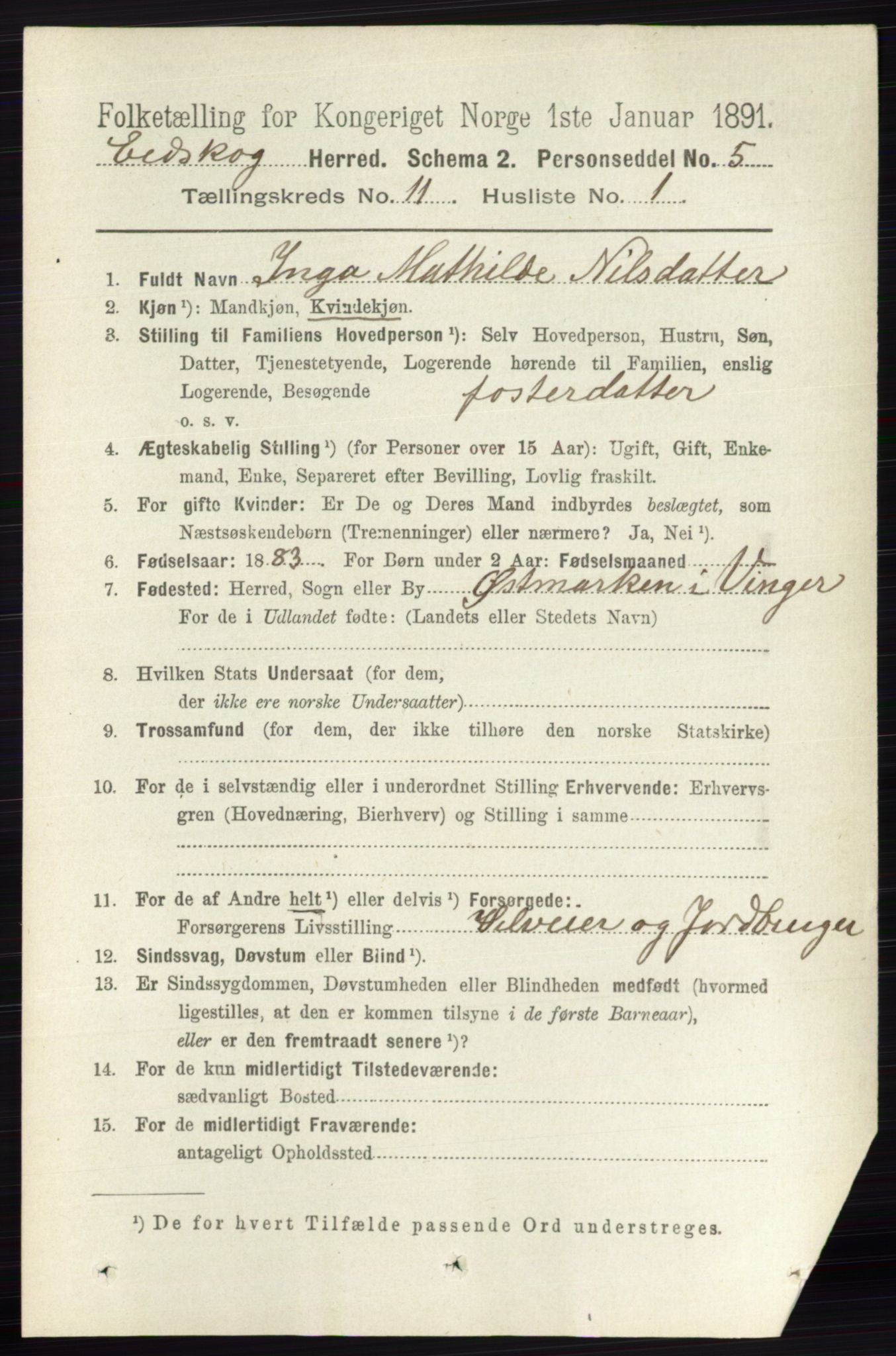 RA, 1891 census for 0420 Eidskog, 1891, p. 6768