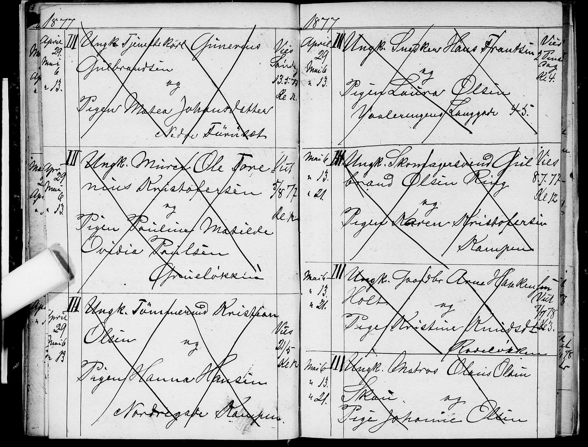 Østre Aker prestekontor Kirkebøker, AV/SAO-A-10840/H/Ha/L0003: Banns register no. I 3, 1873-1878