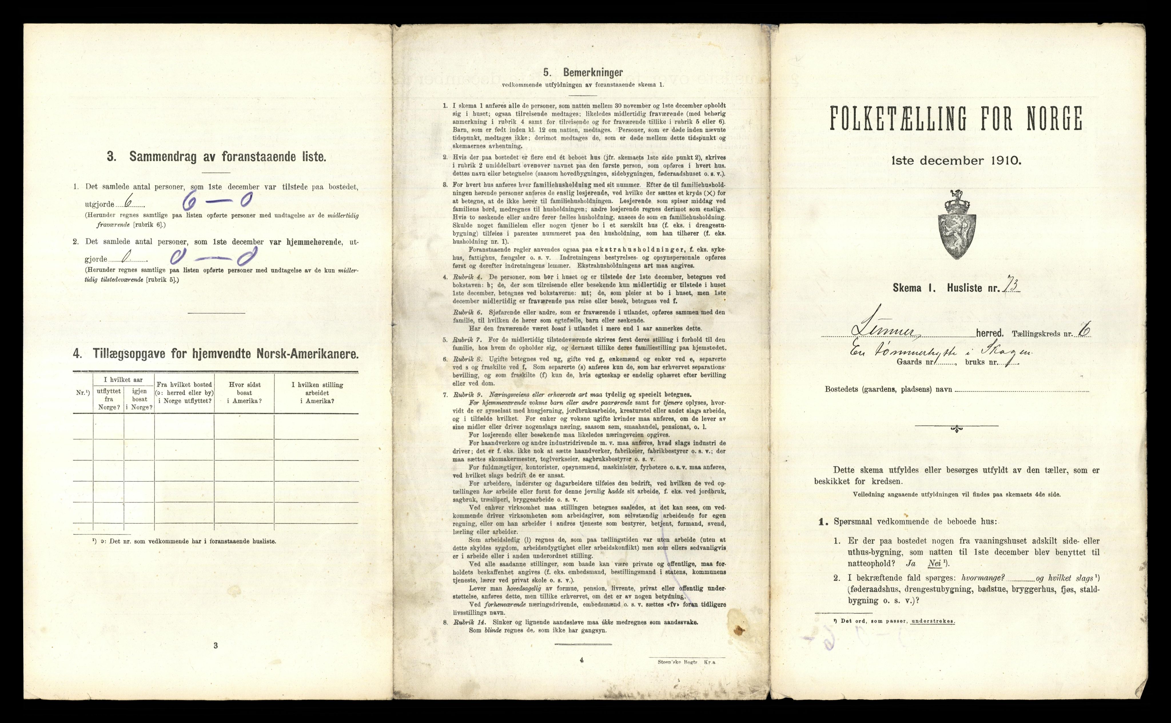 RA, 1910 census for Lunner, 1910, p. 1176