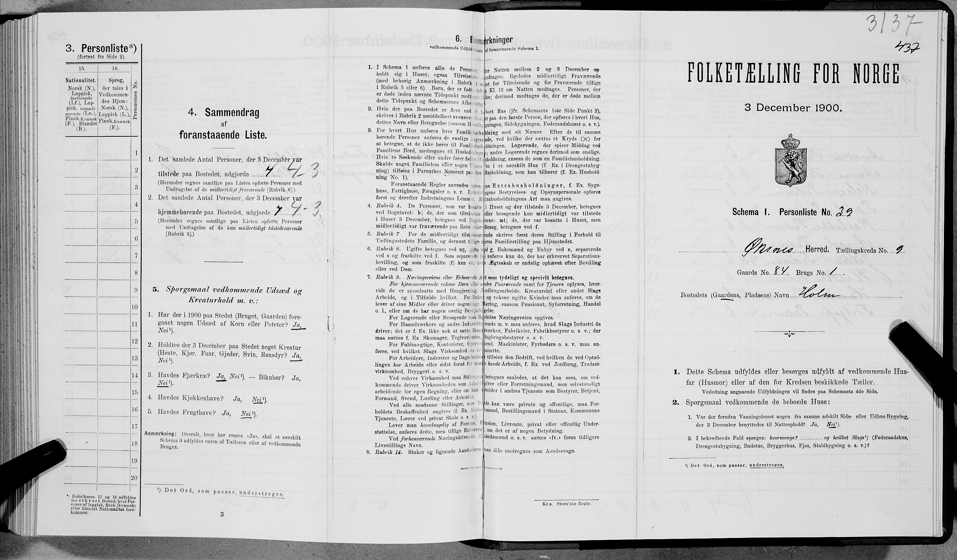 SAT, 1900 census for Øksnes, 1900, p. 846