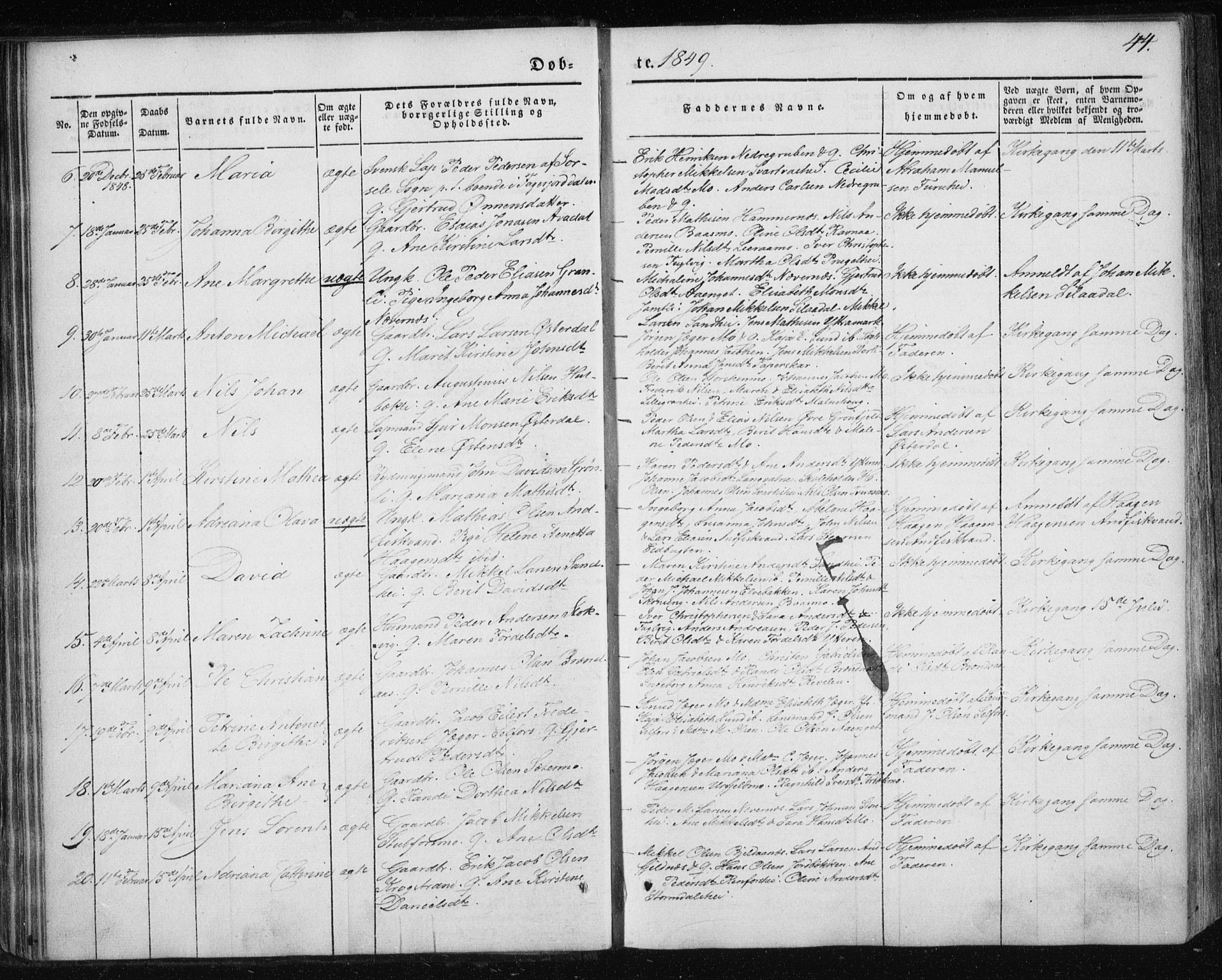 Ministerialprotokoller, klokkerbøker og fødselsregistre - Nordland, AV/SAT-A-1459/827/L0391: Parish register (official) no. 827A03, 1842-1852, p. 44