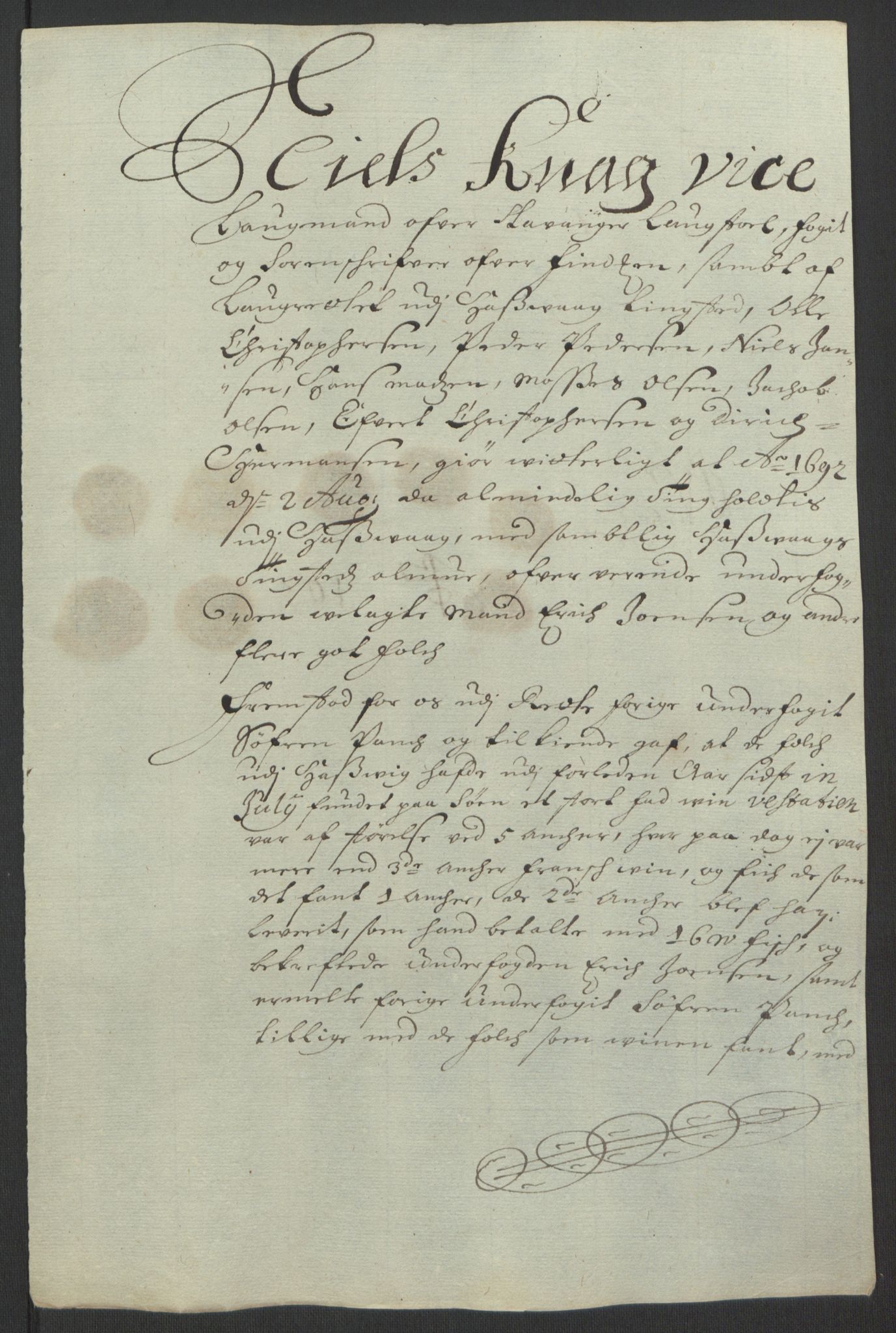 Rentekammeret inntil 1814, Reviderte regnskaper, Fogderegnskap, AV/RA-EA-4092/R69/L4851: Fogderegnskap Finnmark/Vardøhus, 1691-1700, p. 200