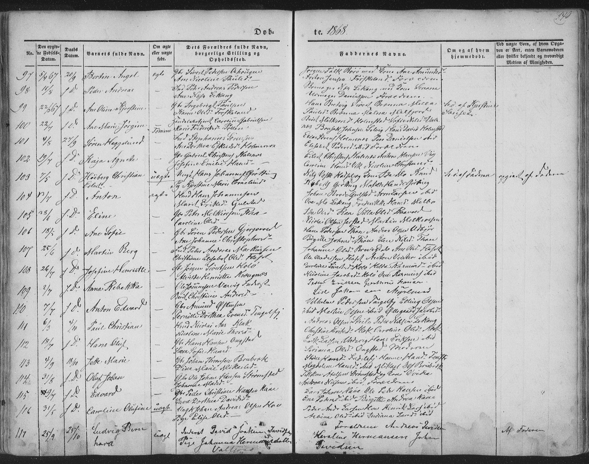 Ministerialprotokoller, klokkerbøker og fødselsregistre - Nordland, SAT/A-1459/888/L1241: Parish register (official) no. 888A07, 1849-1869, p. 149