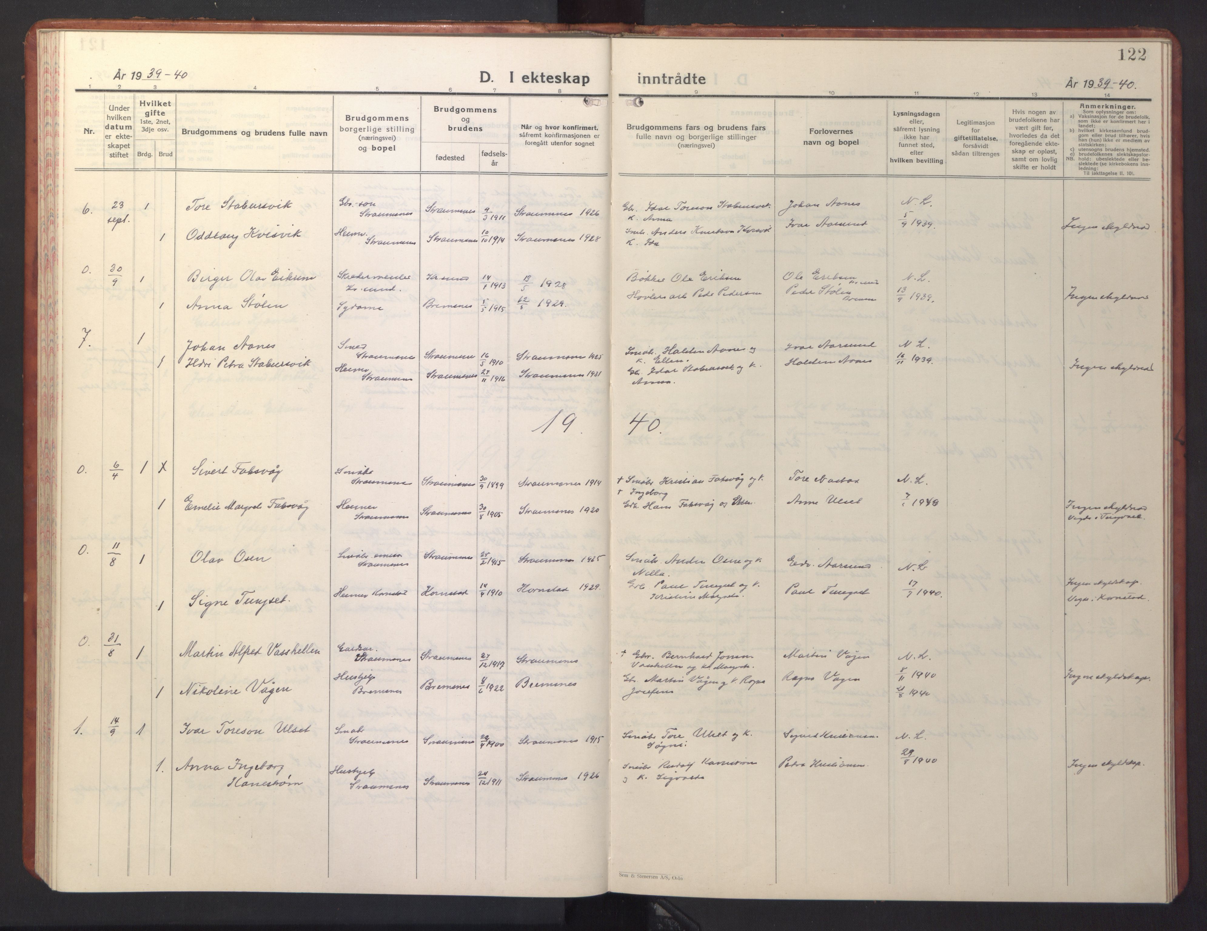 Ministerialprotokoller, klokkerbøker og fødselsregistre - Møre og Romsdal, AV/SAT-A-1454/587/L1002: Parish register (copy) no. 587C02, 1926-1951, p. 122