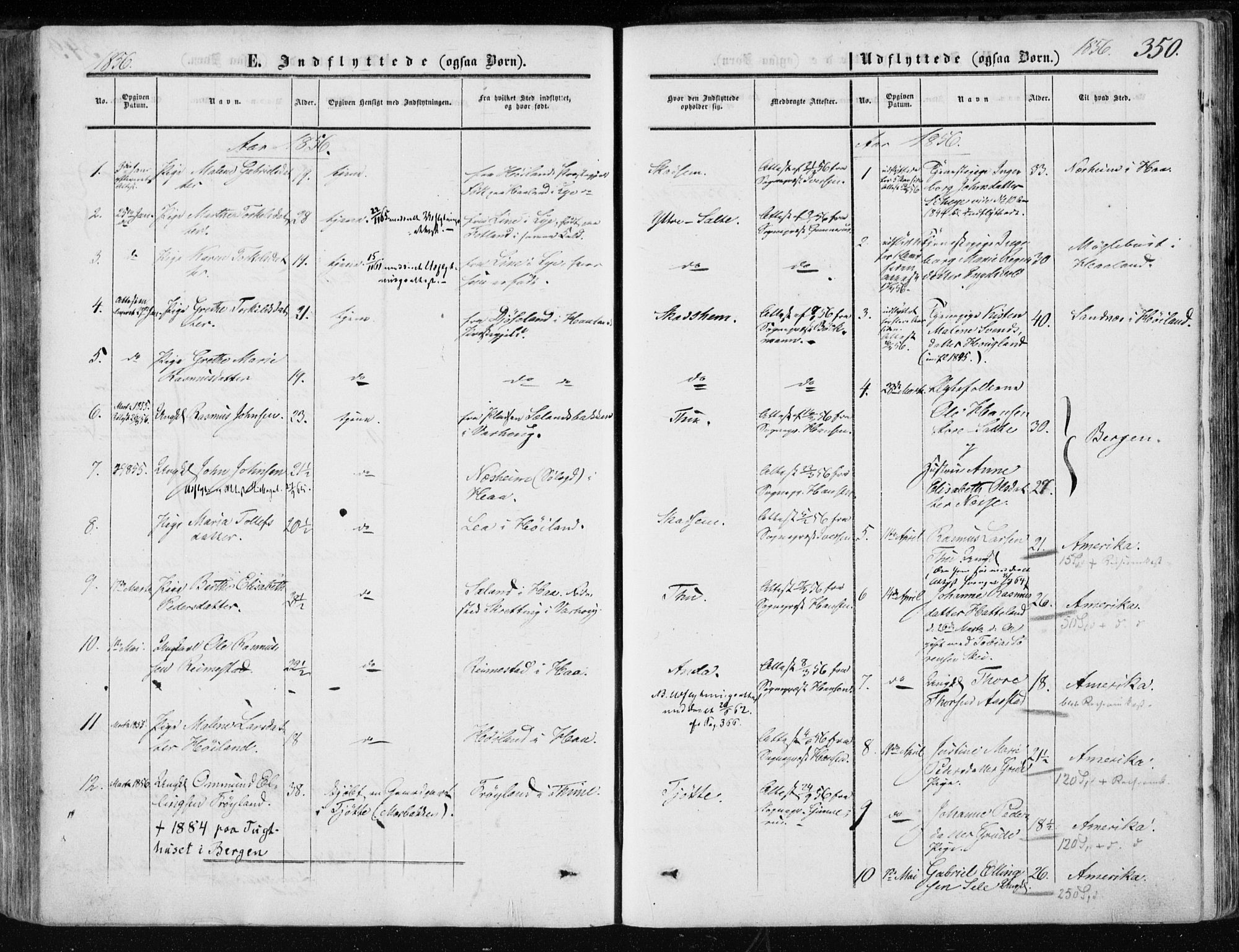 Klepp sokneprestkontor, SAST/A-101803/001/3/30BA/L0005: Parish register (official) no. A 5, 1853-1870, p. 350