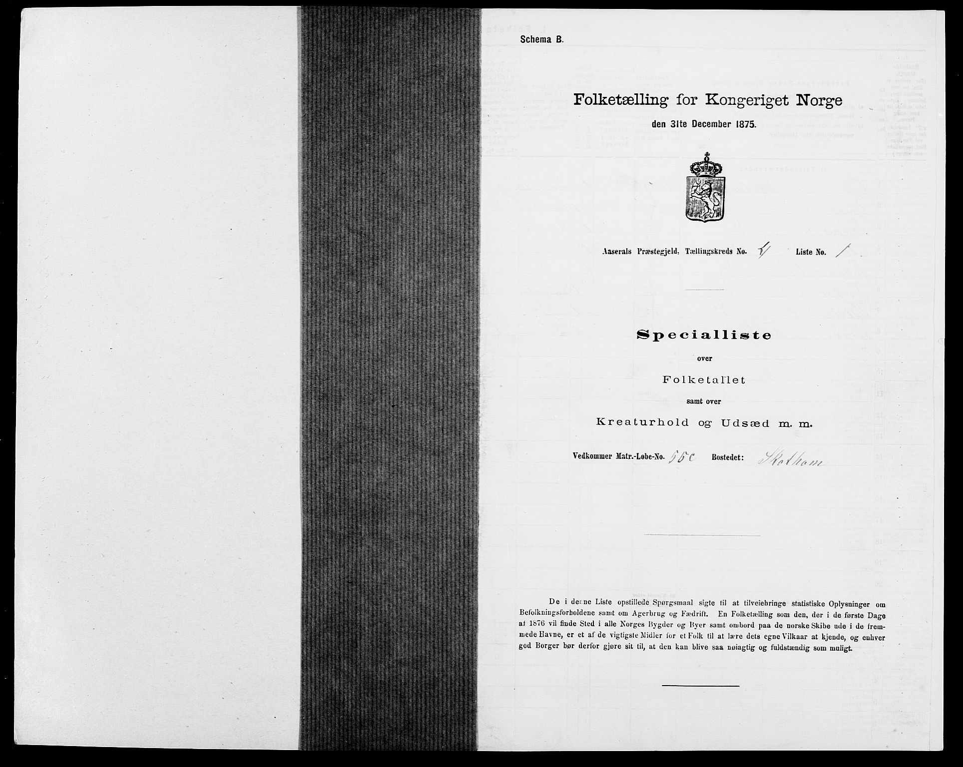 SAK, 1875 census for 0980P Åseral, 1875, p. 281