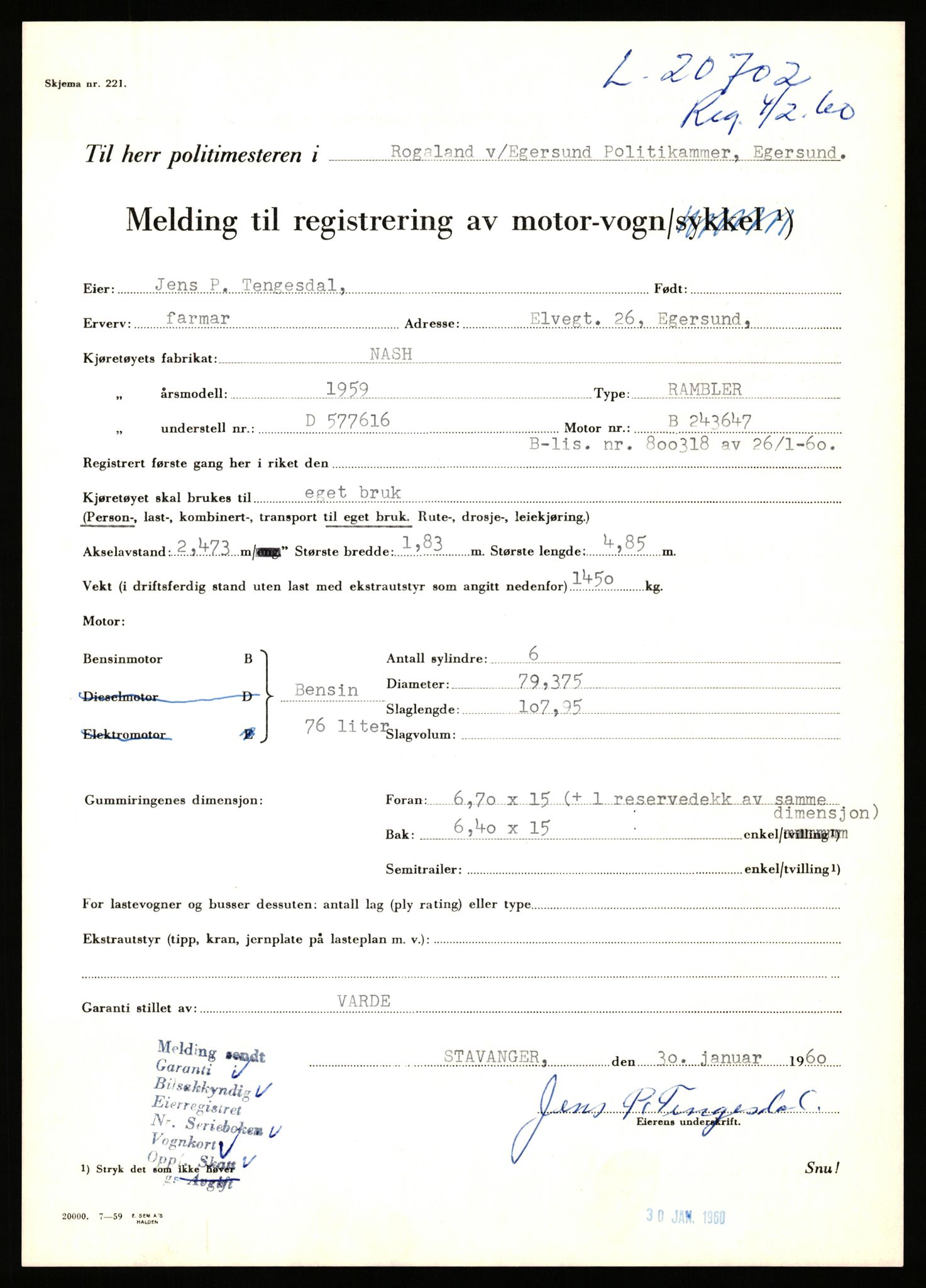 Stavanger trafikkstasjon, AV/SAST-A-101942/0/F/L0037: L-20500 - L-21499, 1930-1971, p. 725