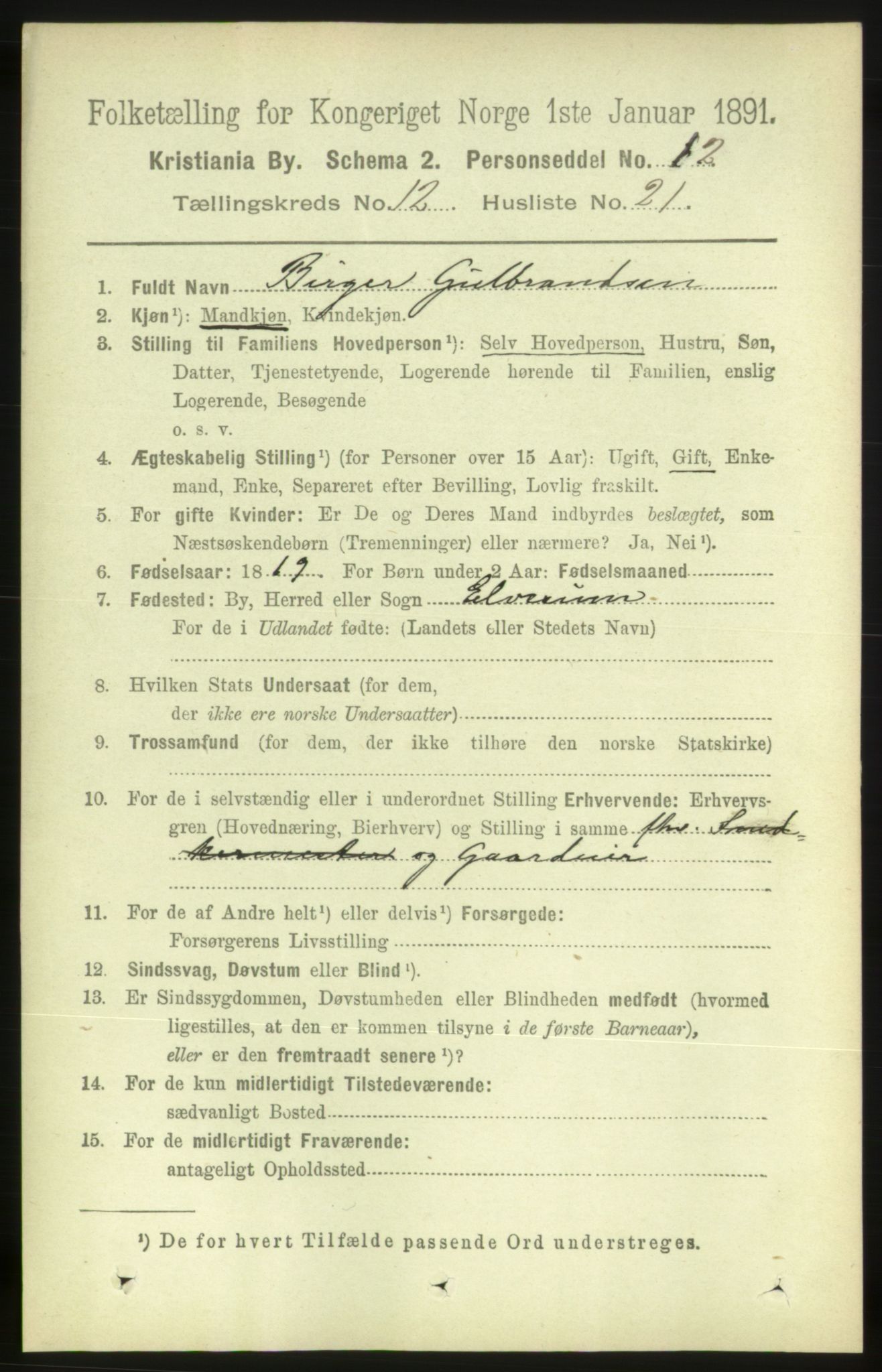 RA, 1891 census for 0301 Kristiania, 1891, p. 5810