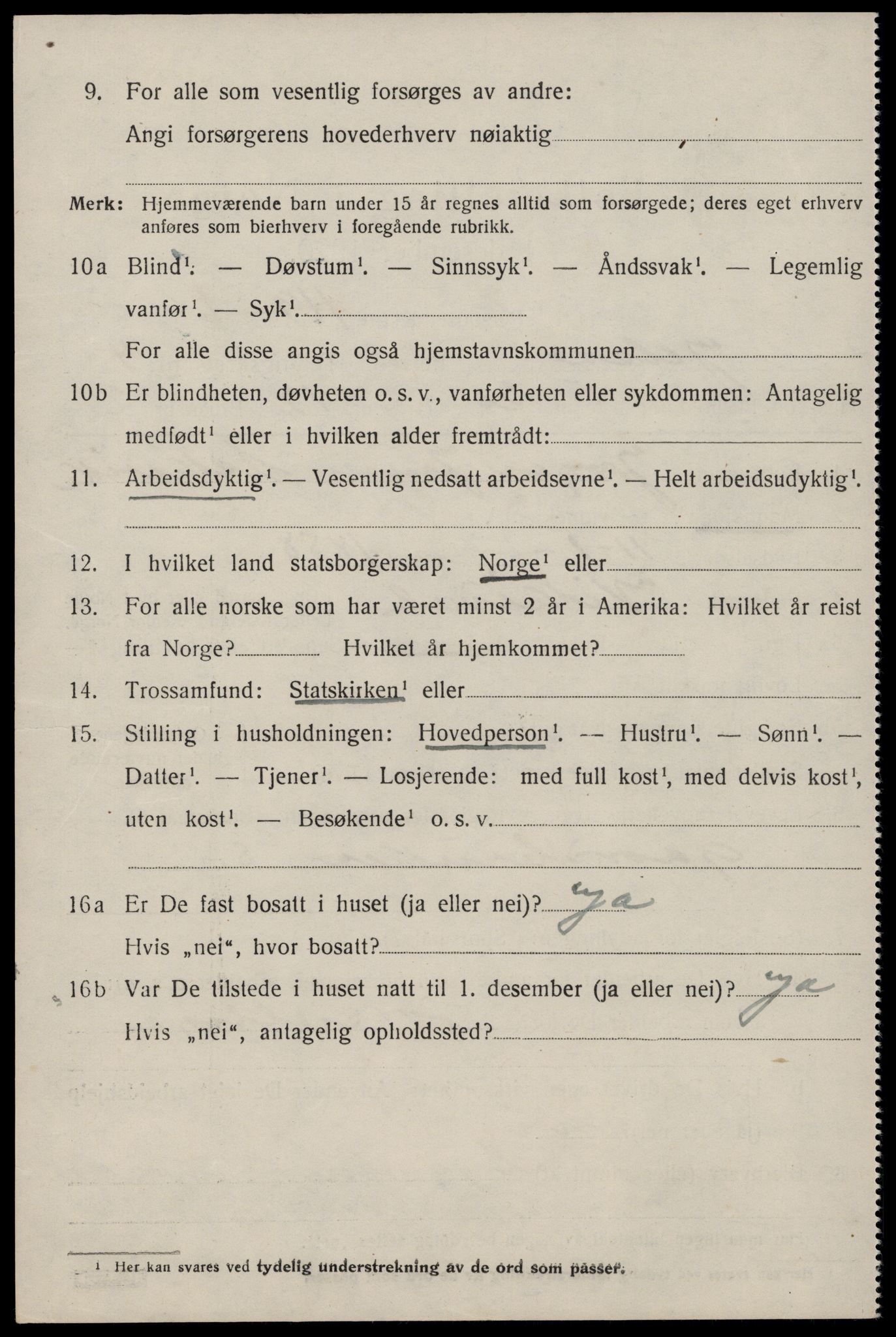 SAST, 1920 census for Jelsa, 1920, p. 1415