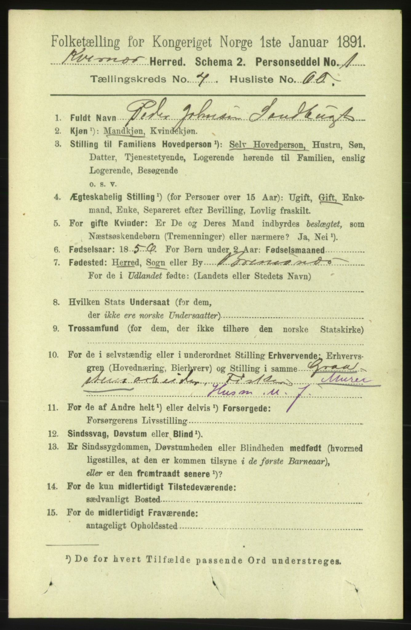 RA, 1891 census for 1553 Kvernes, 1891, p. 2241