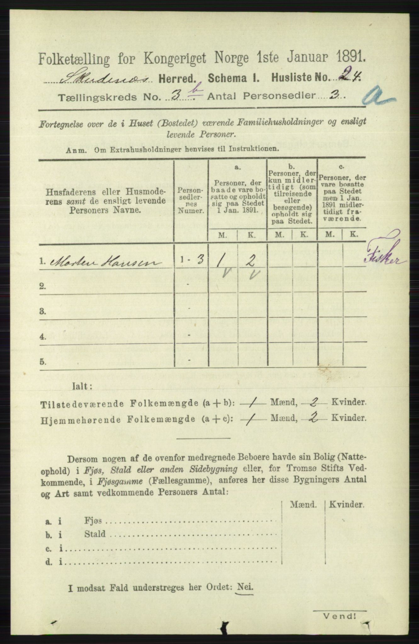 RA, 1891 census for 1150 Skudenes, 1891, p. 1635