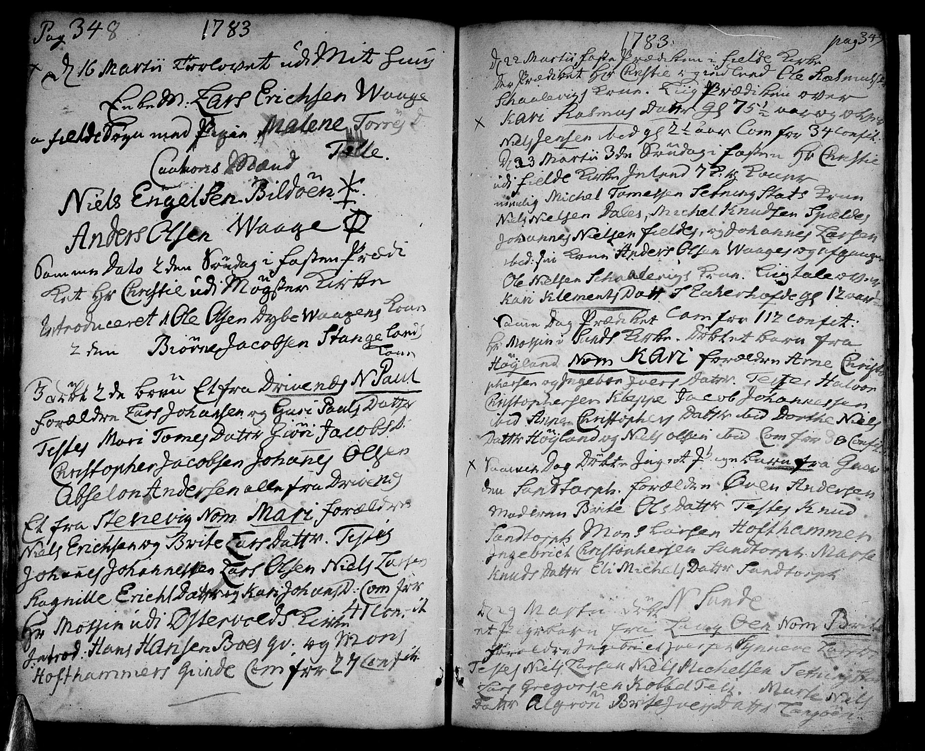Sund sokneprestembete, AV/SAB-A-99930: Parish register (official) no. A 5, 1770-1795, p. 348-349
