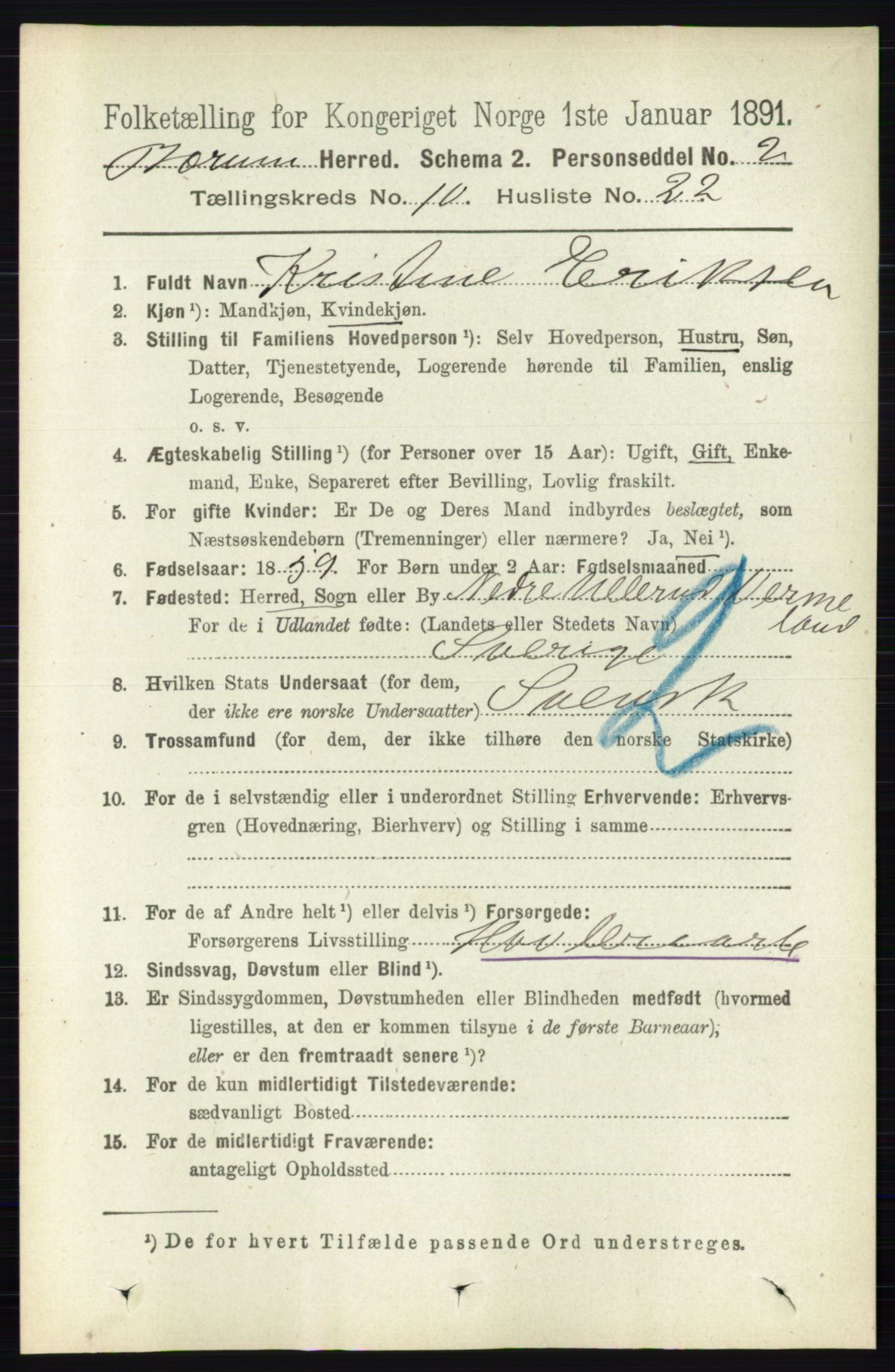 RA, 1891 census for 0219 Bærum, 1891, p. 6748