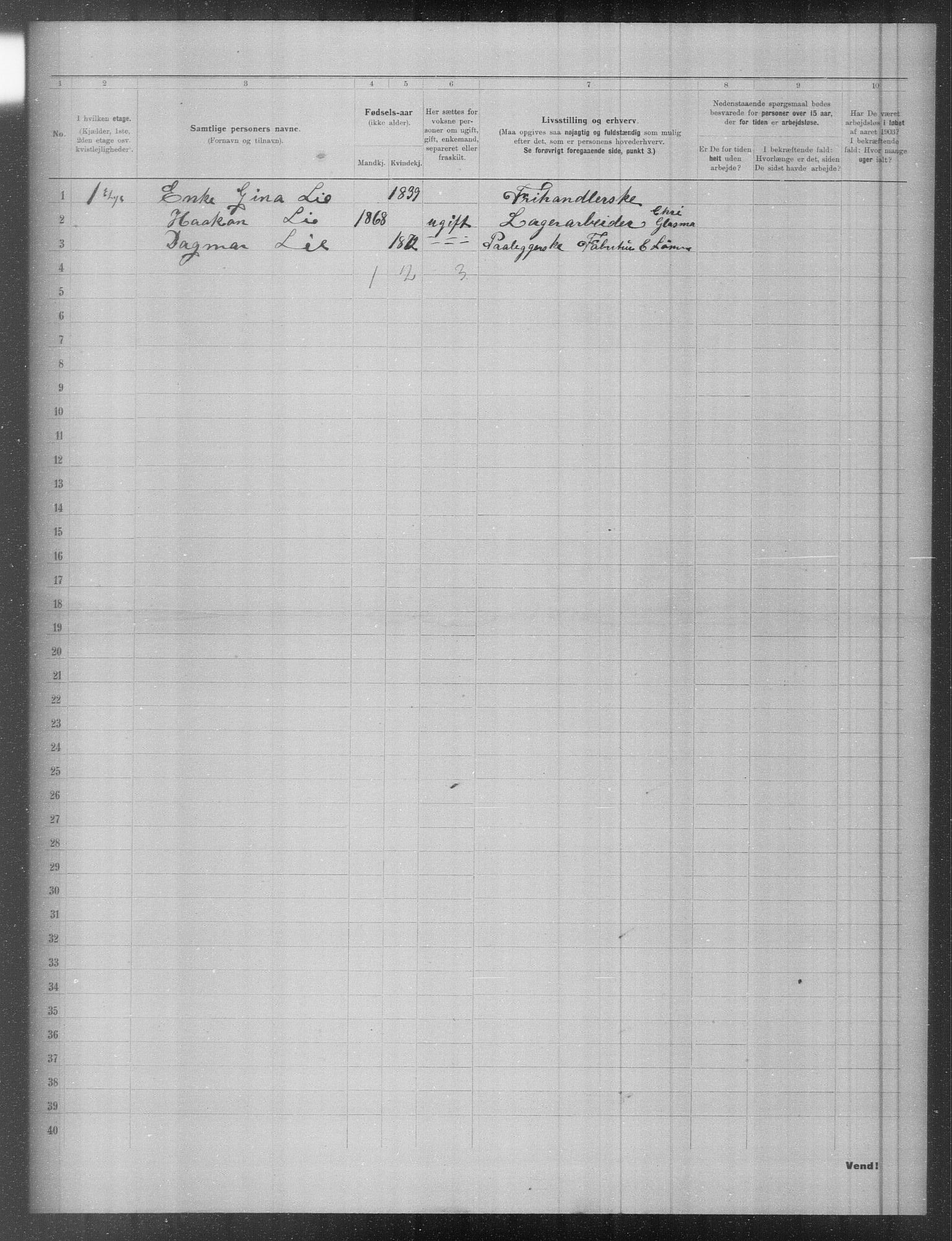 OBA, Municipal Census 1903 for Kristiania, 1903, p. 6914