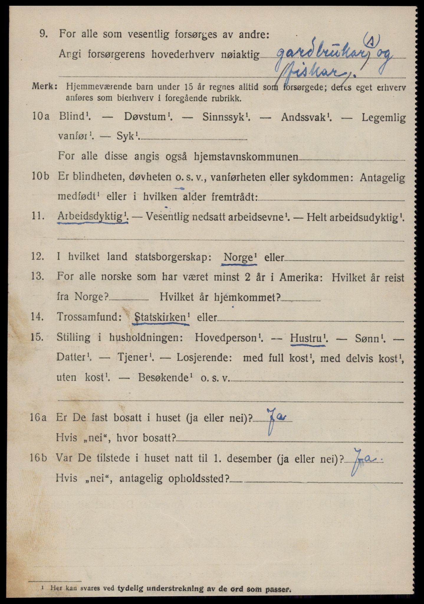 SAT, 1920 census for Stranda, 1920, p. 3574