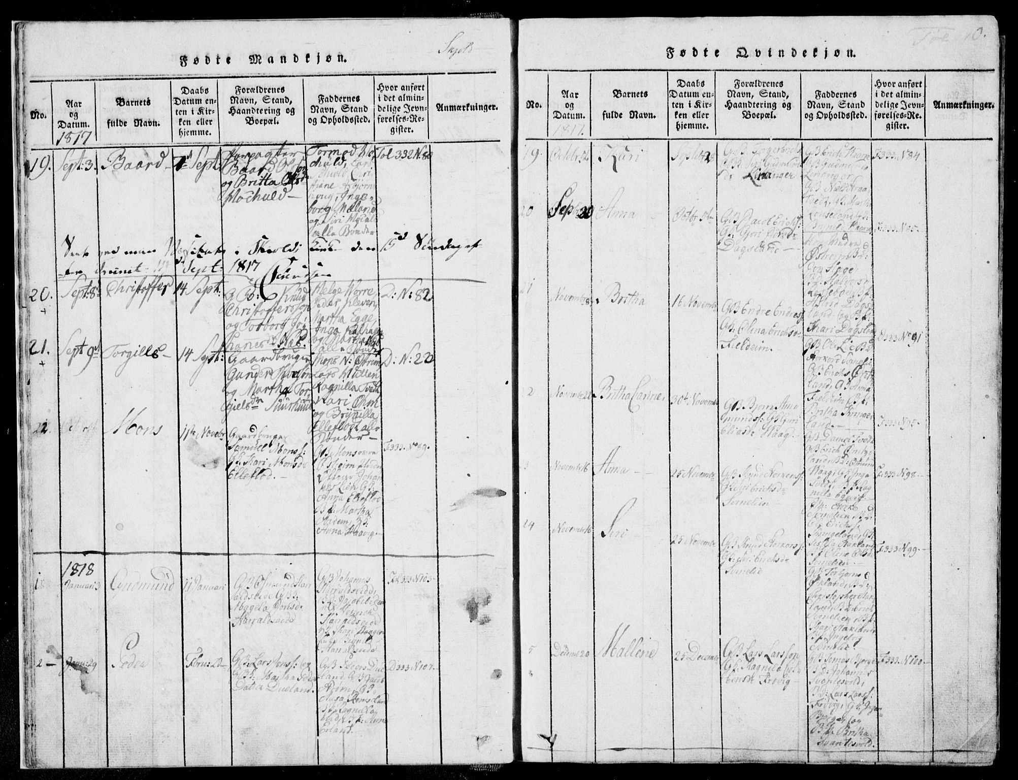 Skjold sokneprestkontor, AV/SAST-A-101847/H/Ha/Haa/L0003: Parish register (official) no. A 3, 1815-1835, p. 10