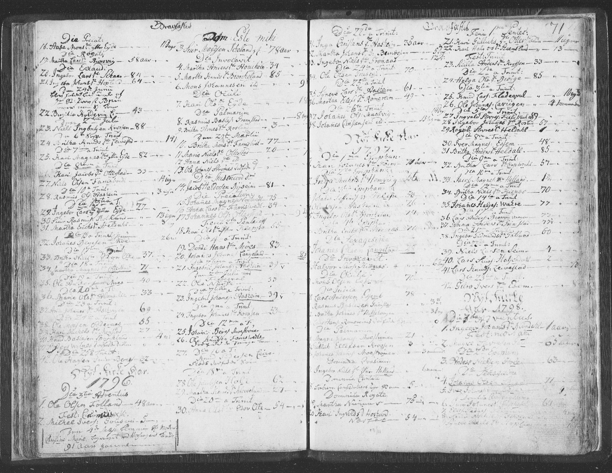 Hosanger sokneprestembete, AV/SAB-A-75801/H/Haa: Parish register (official) no. A 3, 1793-1811, p. 70b-71a