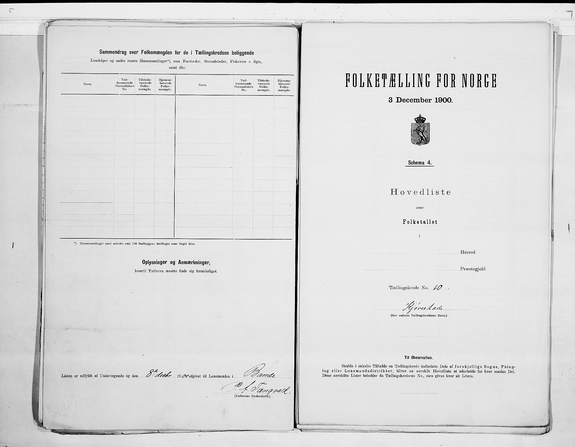 SAKO, 1900 census for Bamble, 1900, p. 22