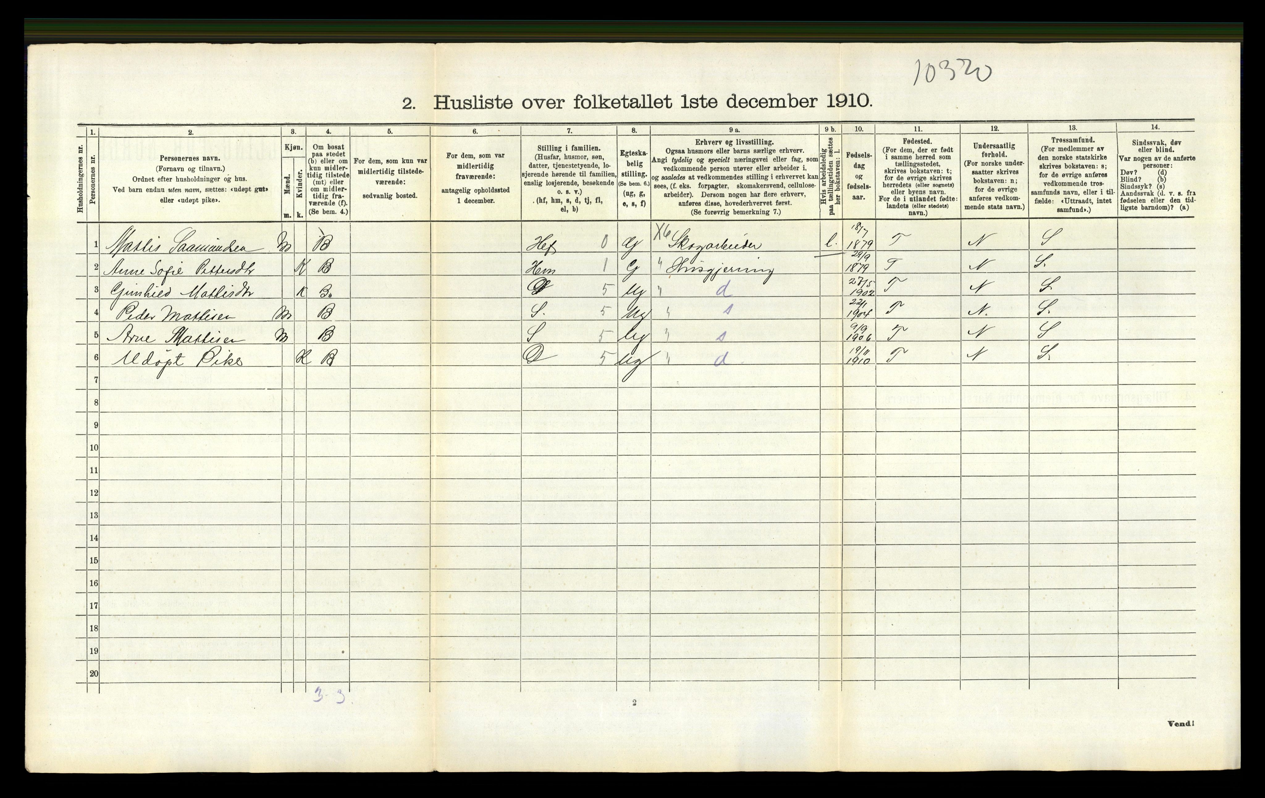 RA, 1910 census for Drangedal, 1910, p. 726