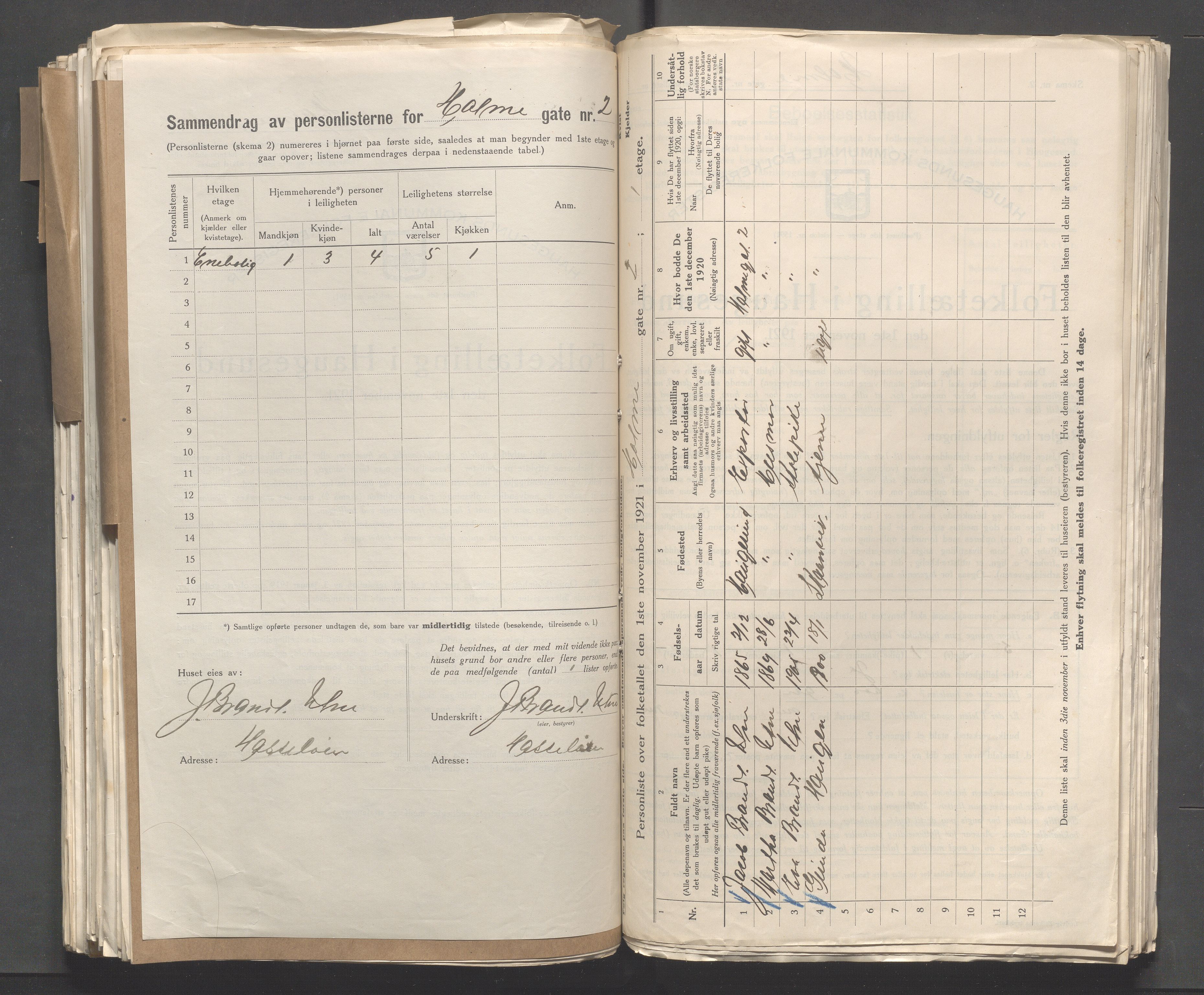 IKAR, Local census 1.11.1921 for Haugesund, 1921, p. 6118