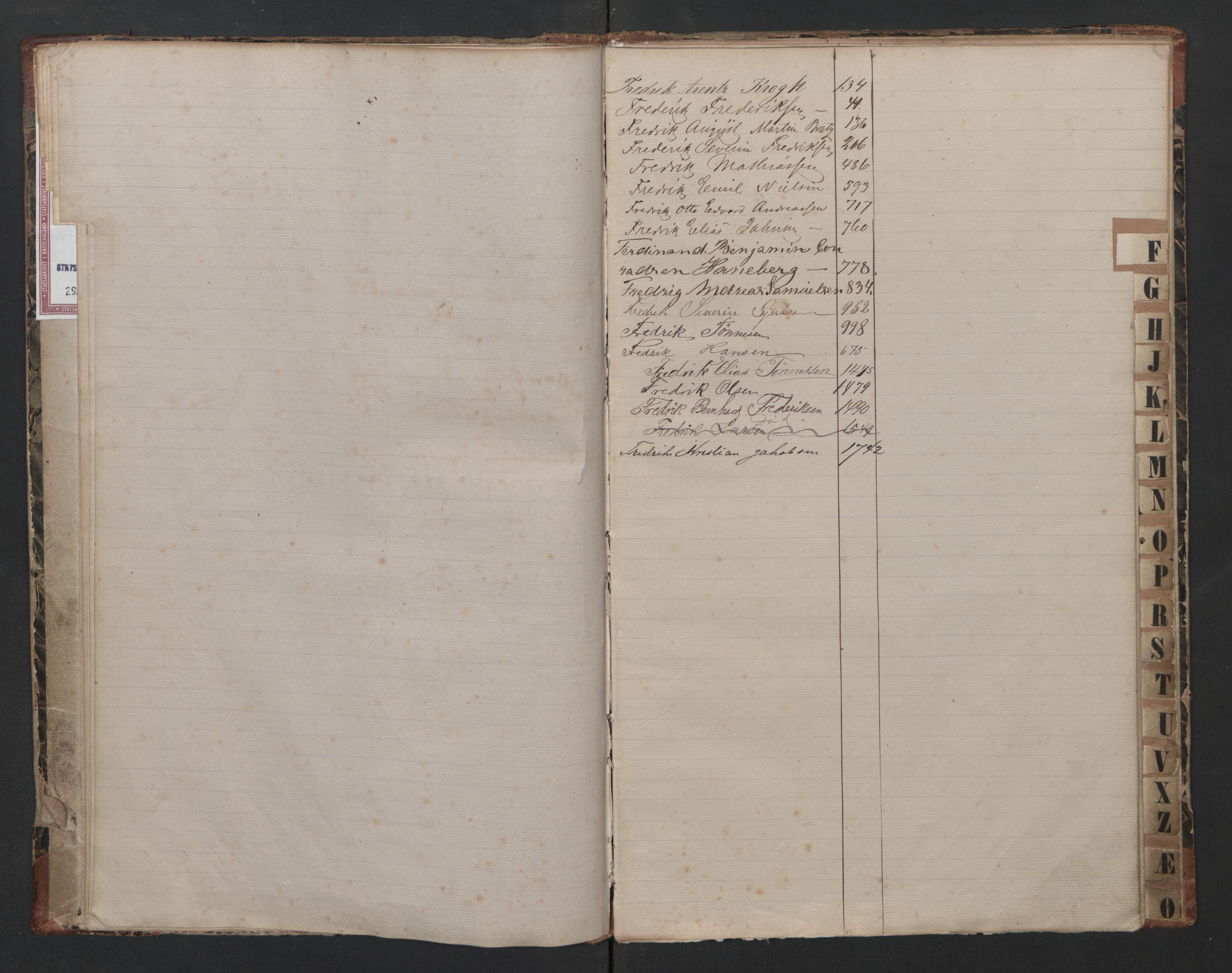 Flekkefjord mønstringskrets, AV/SAK-2031-0018/F/Fb/L0013: Register til hovedrulle nr 1-2213, Æ-10, 1870-1930, p. 12