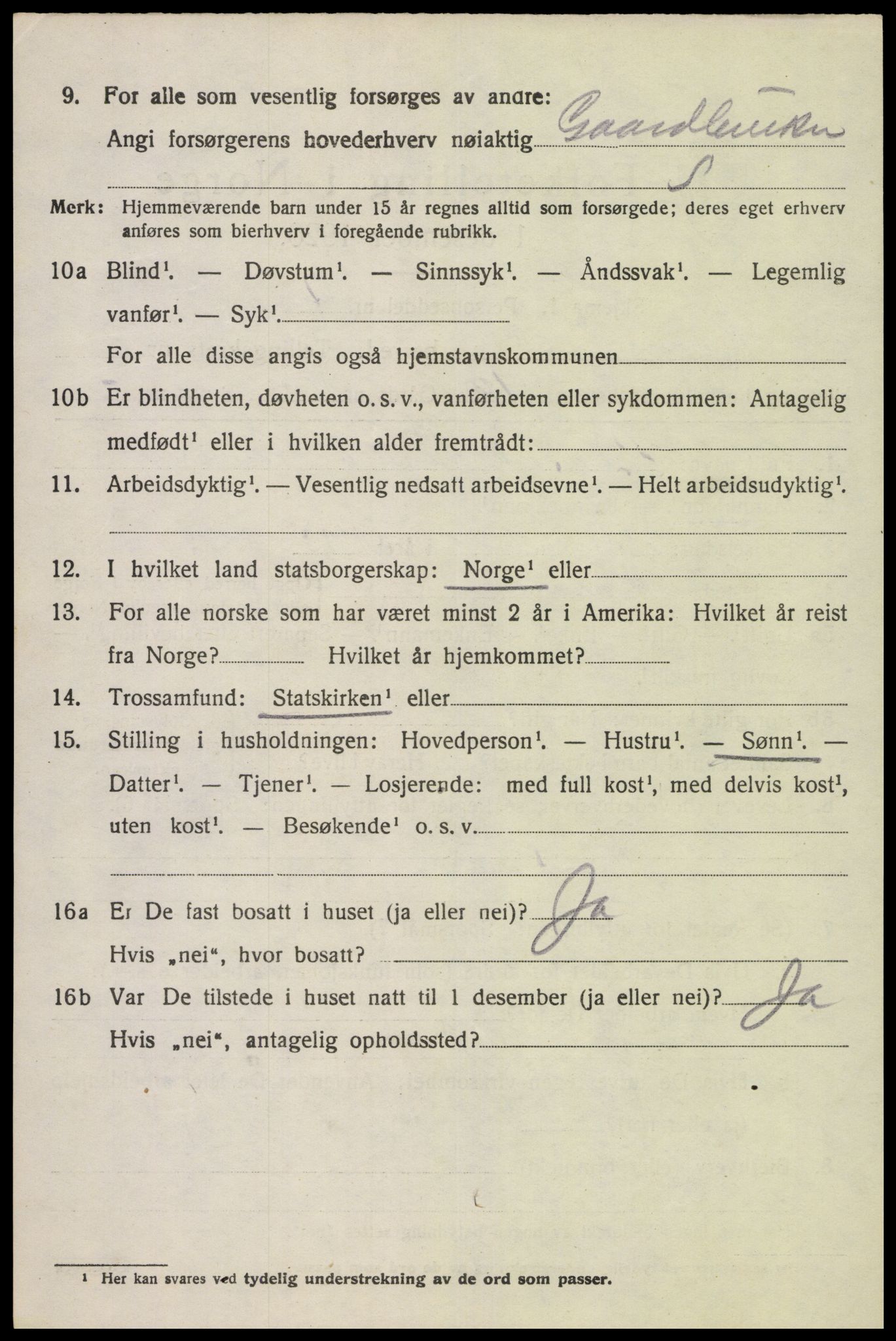 SAK, 1920 census for Kvinesdal, 1920, p. 3530