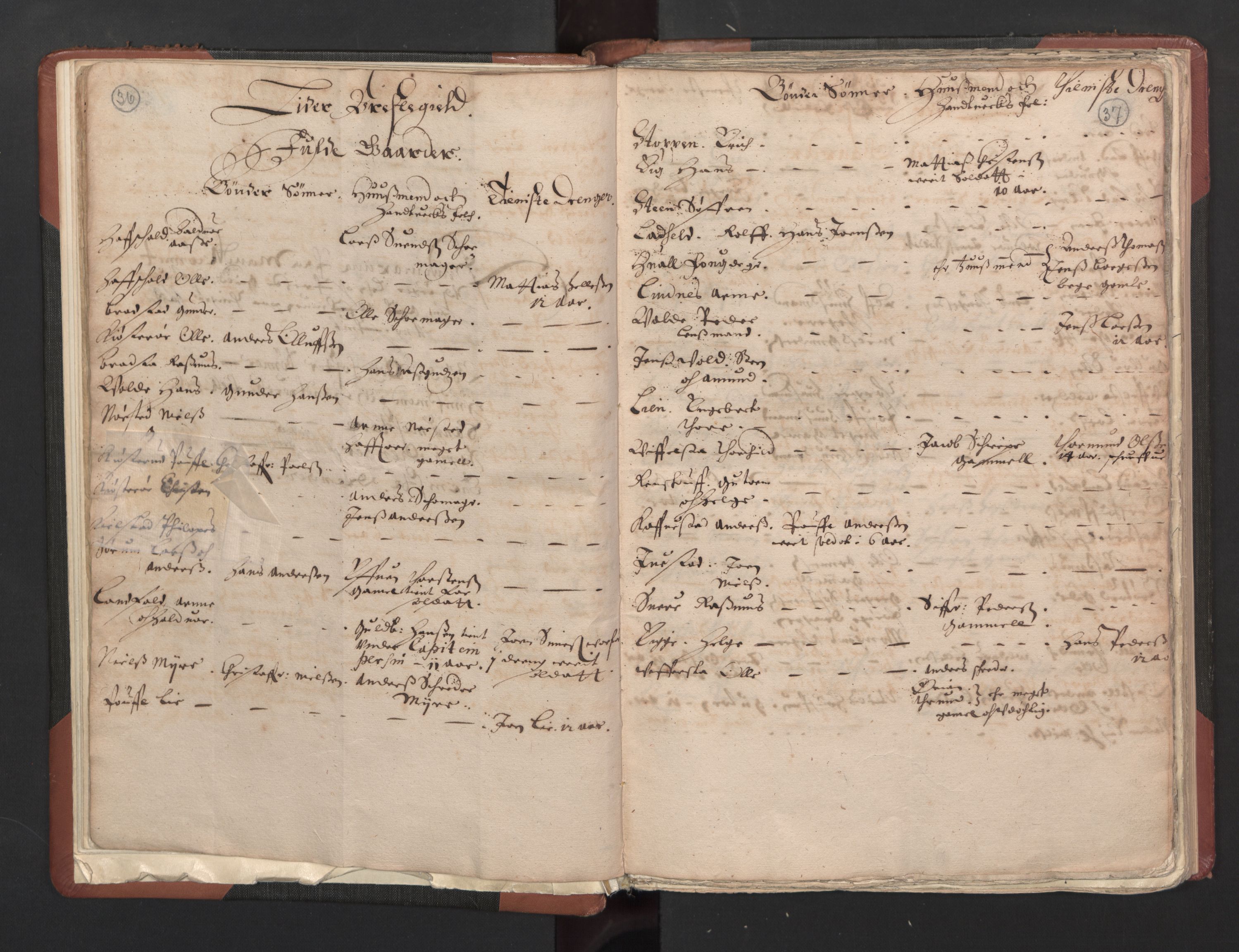 RA, Bailiff's Census 1664-1666, no. 5: Modern Buskerud county and modern Vestfold county, 1664, p. 36-37