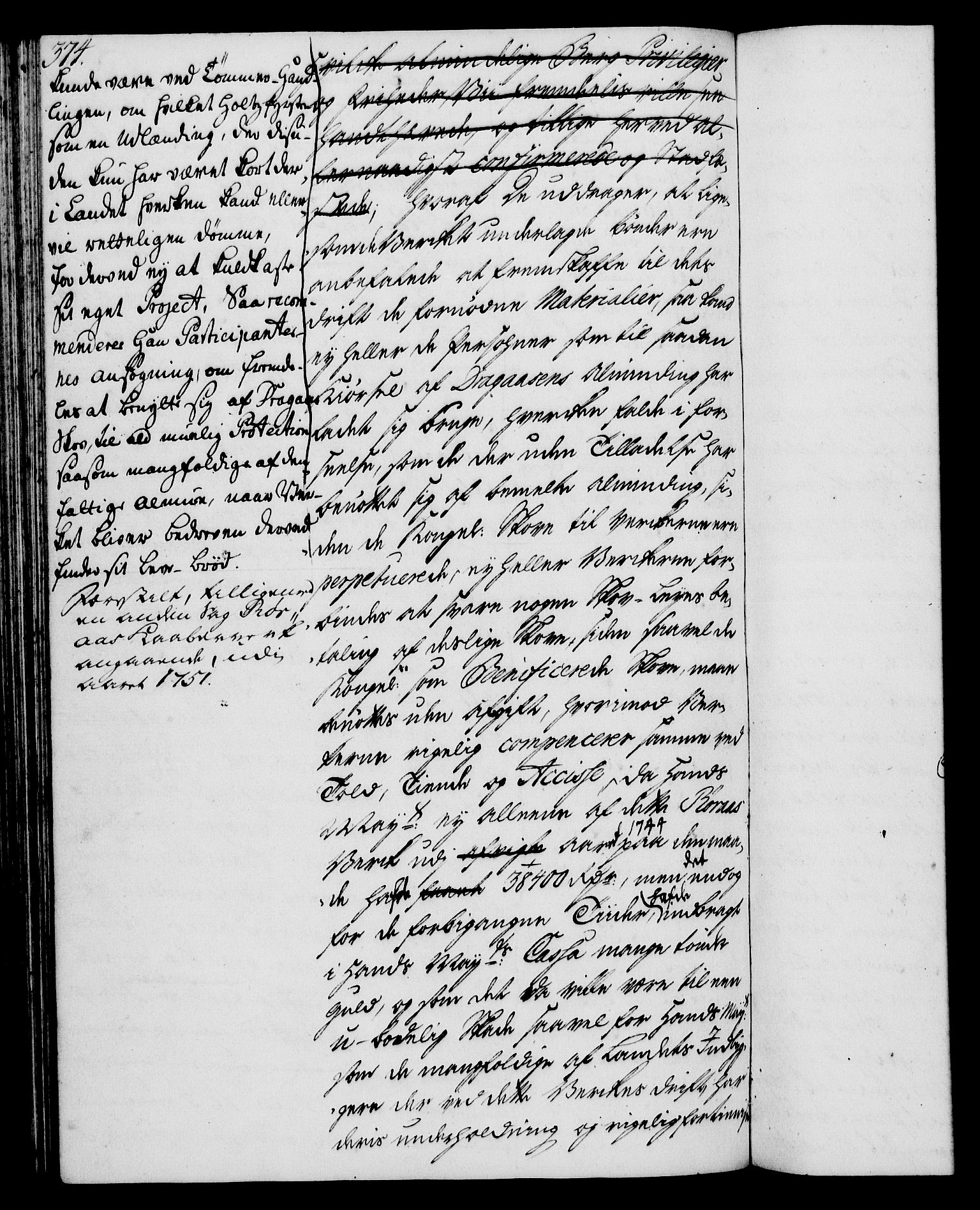 Rentekammeret, Kammerkanselliet, AV/RA-EA-3111/G/Gh/Gha/L0026: Norsk ekstraktmemorialprotokoll (merket RK 53.71), 1744-1745, p. 374