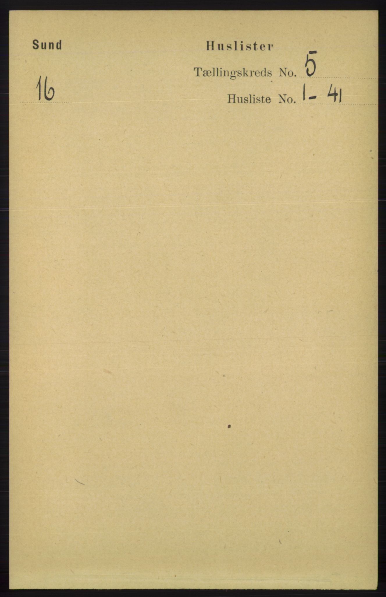 RA, 1891 census for 1245 Sund, 1891, p. 2325