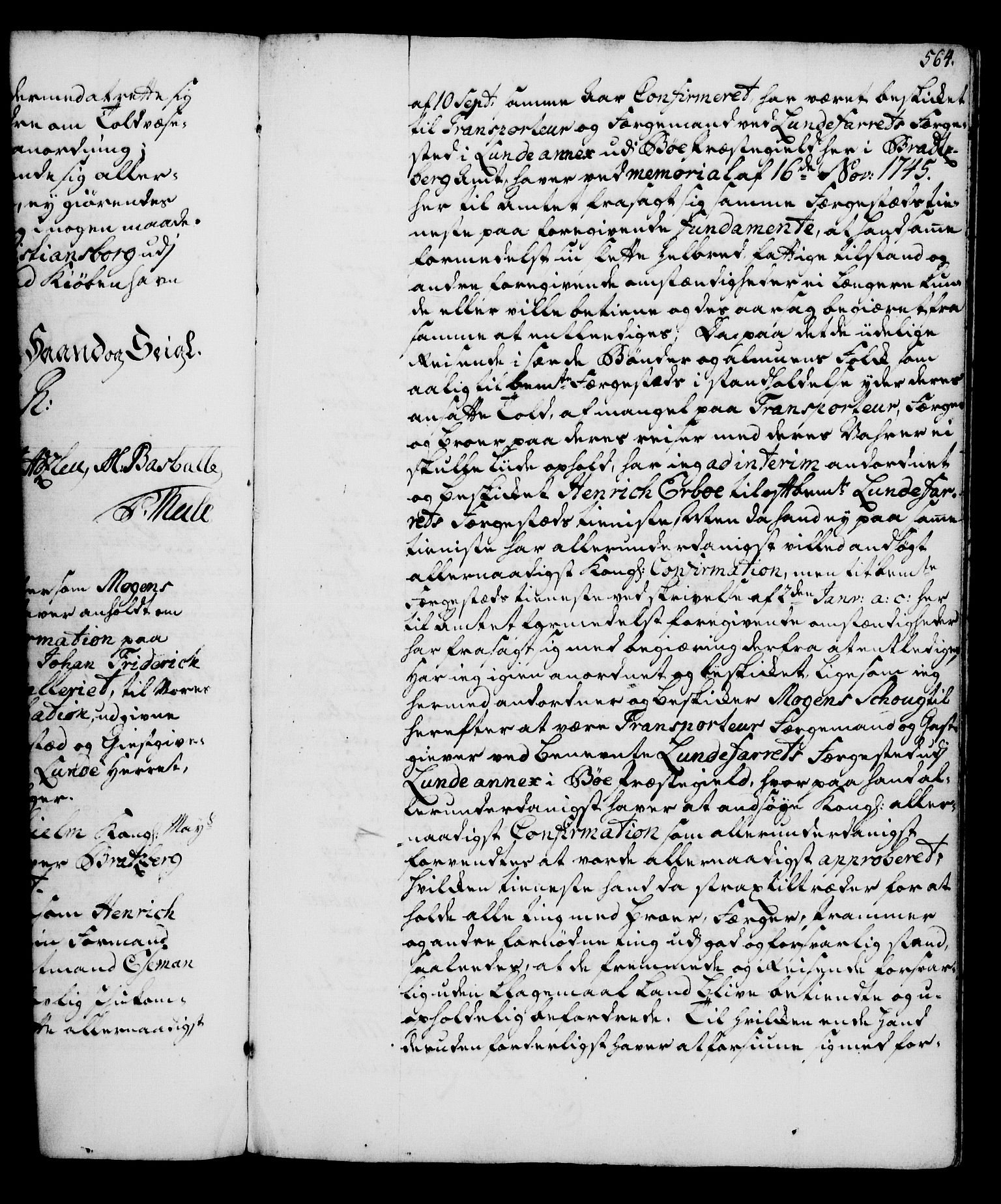 Rentekammeret, Kammerkanselliet, AV/RA-EA-3111/G/Gg/Gga/L0005: Norsk ekspedisjonsprotokoll med register (merket RK 53.5), 1741-1749, p. 564