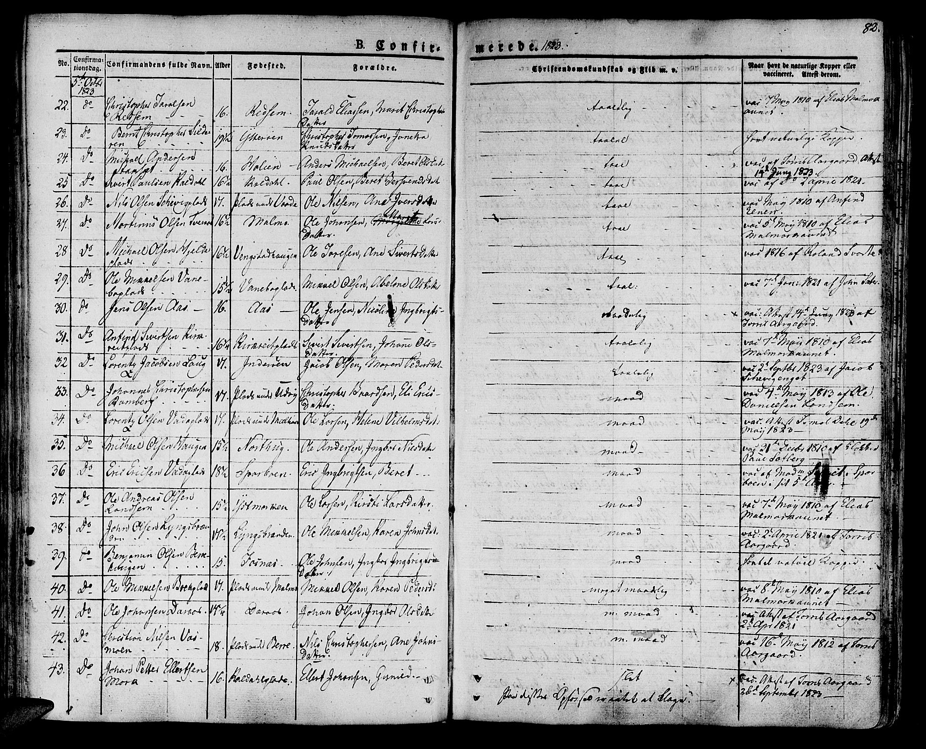 Ministerialprotokoller, klokkerbøker og fødselsregistre - Nord-Trøndelag, SAT/A-1458/741/L0390: Parish register (official) no. 741A04, 1822-1836, p. 82