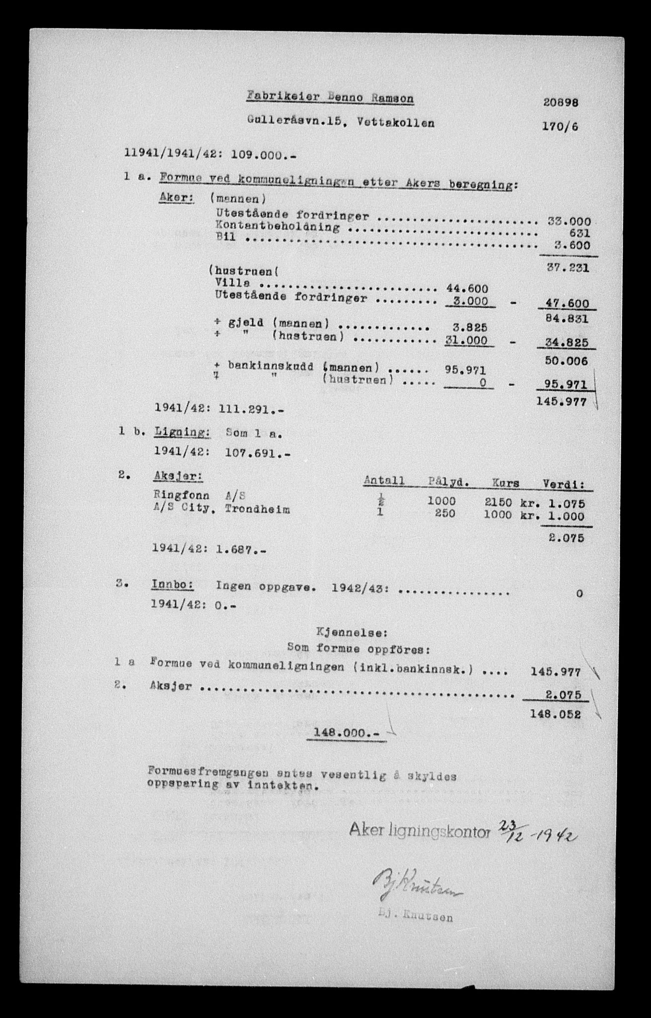 Justisdepartementet, Tilbakeføringskontoret for inndratte formuer, AV/RA-S-1564/H/Hc/Hcc/L0971: --, 1945-1947, p. 589