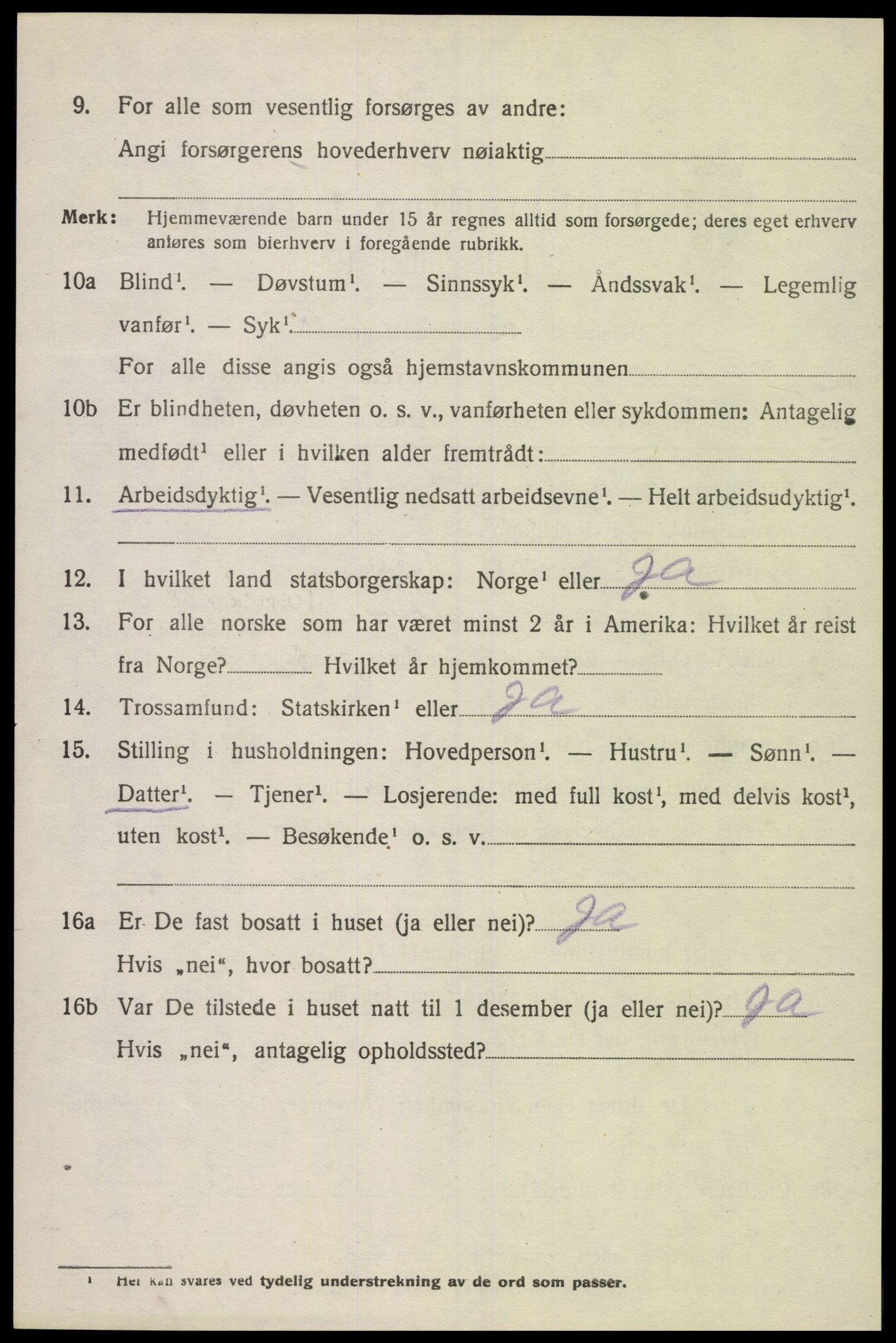 SAK, 1920 census for Spangereid, 1920, p. 844