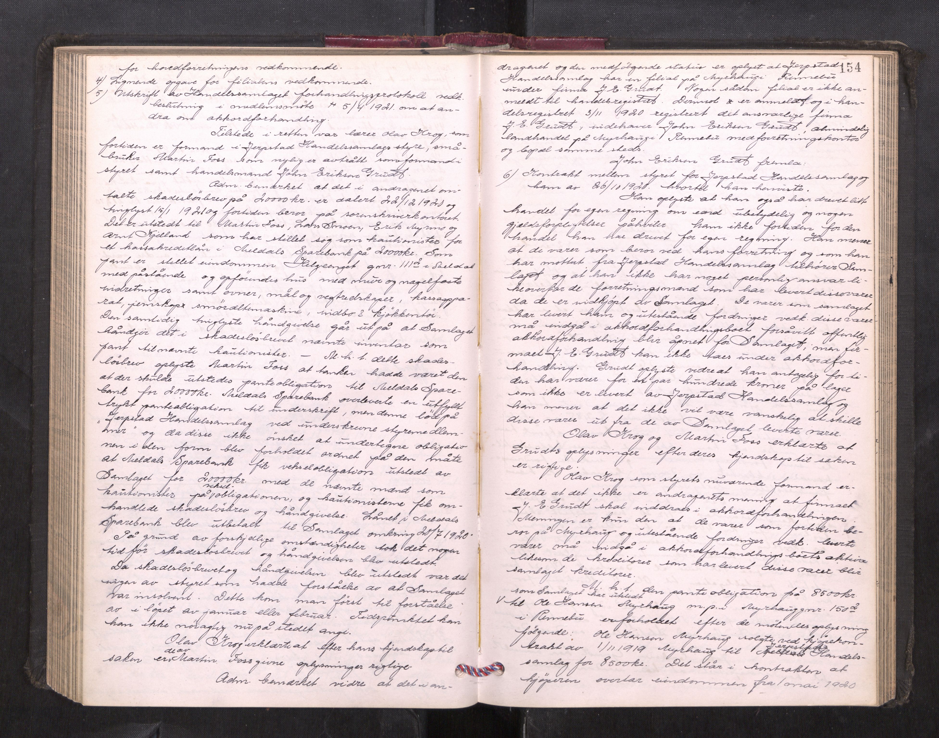 Orkdal sorenskriveri, AV/SAT-A-4169/1/3/3B/L0013: Skiftebehandlingsprotokoll, 1914-1925, p. 153b-154a