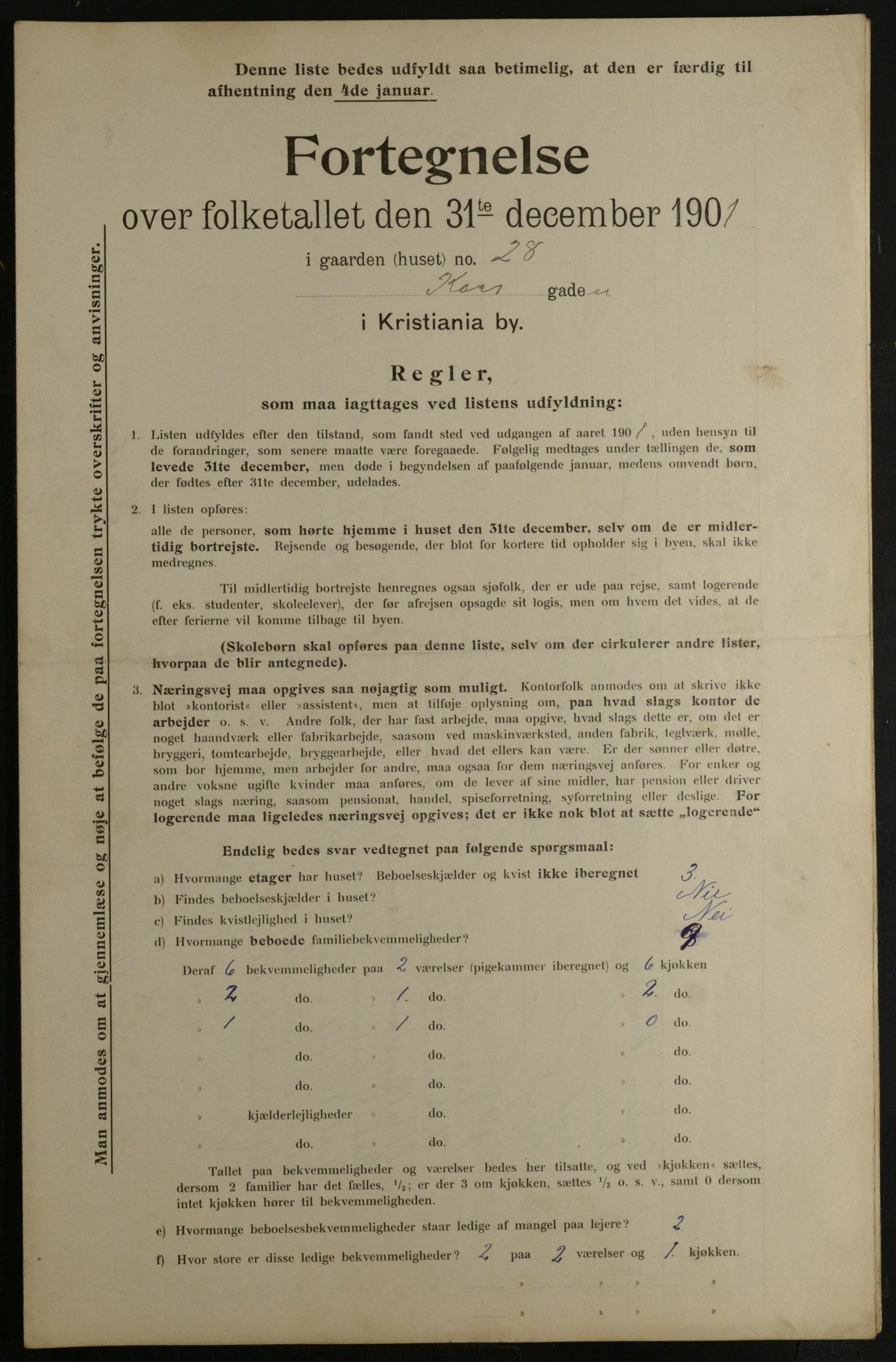 OBA, Municipal Census 1901 for Kristiania, 1901, p. 8231