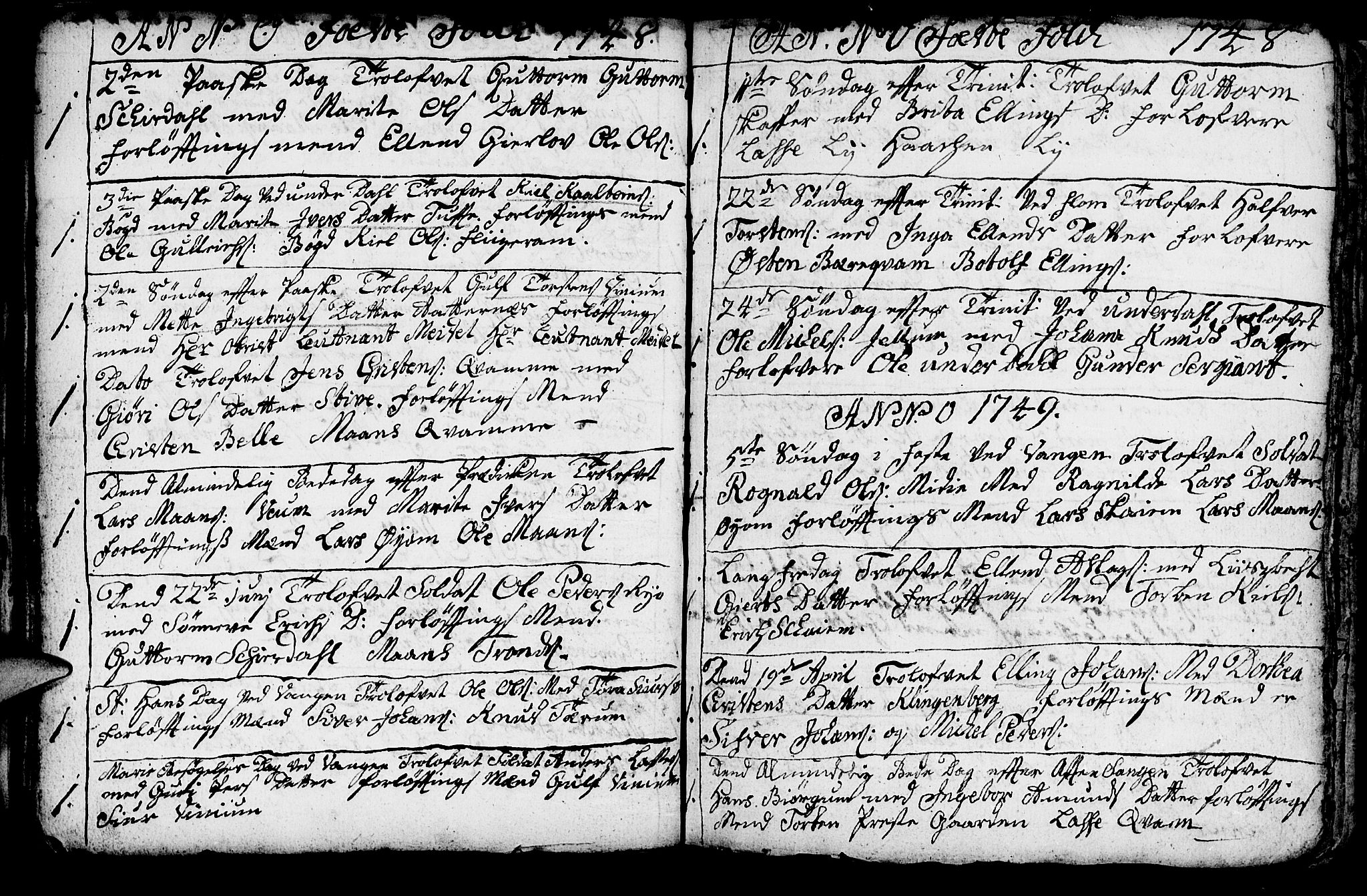 Aurland sokneprestembete, SAB/A-99937/H/Ha/Haa/L0003: Parish register (official) no. A 3, 1735-1761, p. 174