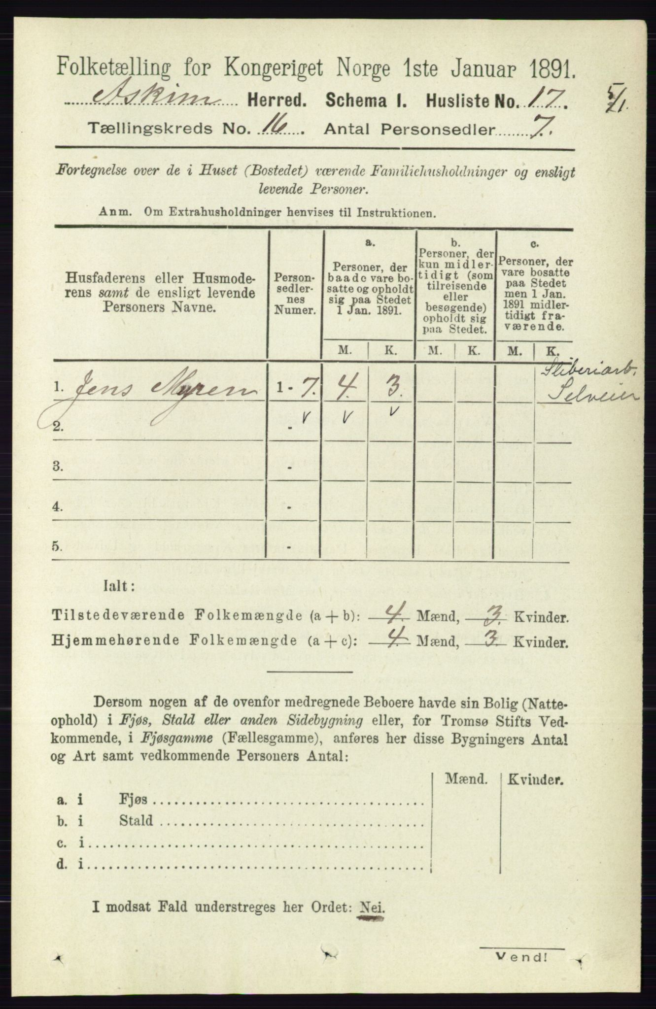 RA, 1891 census for 0124 Askim, 1891, p. 2619